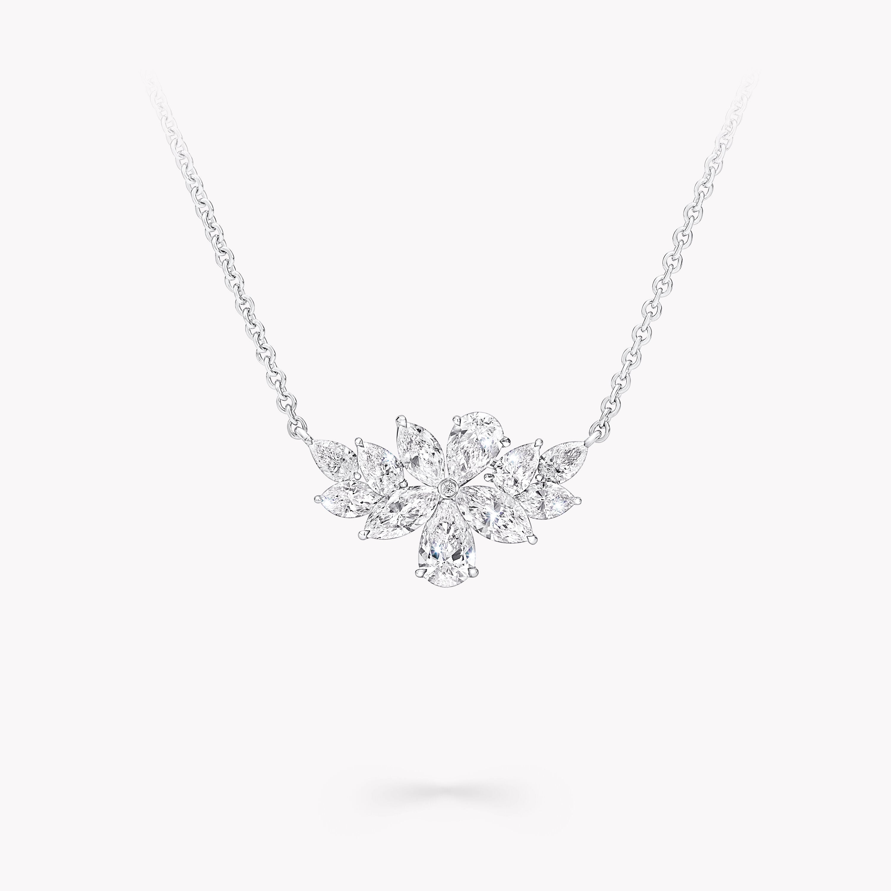 Carave Paris Marquise Diamond Floral Pendant Necklace