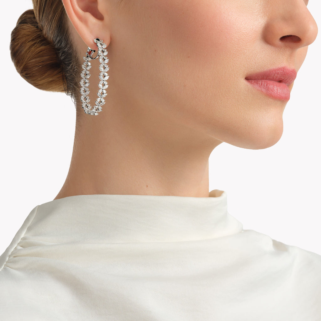Carave Paris Marquise Diamond Hoop Earrings