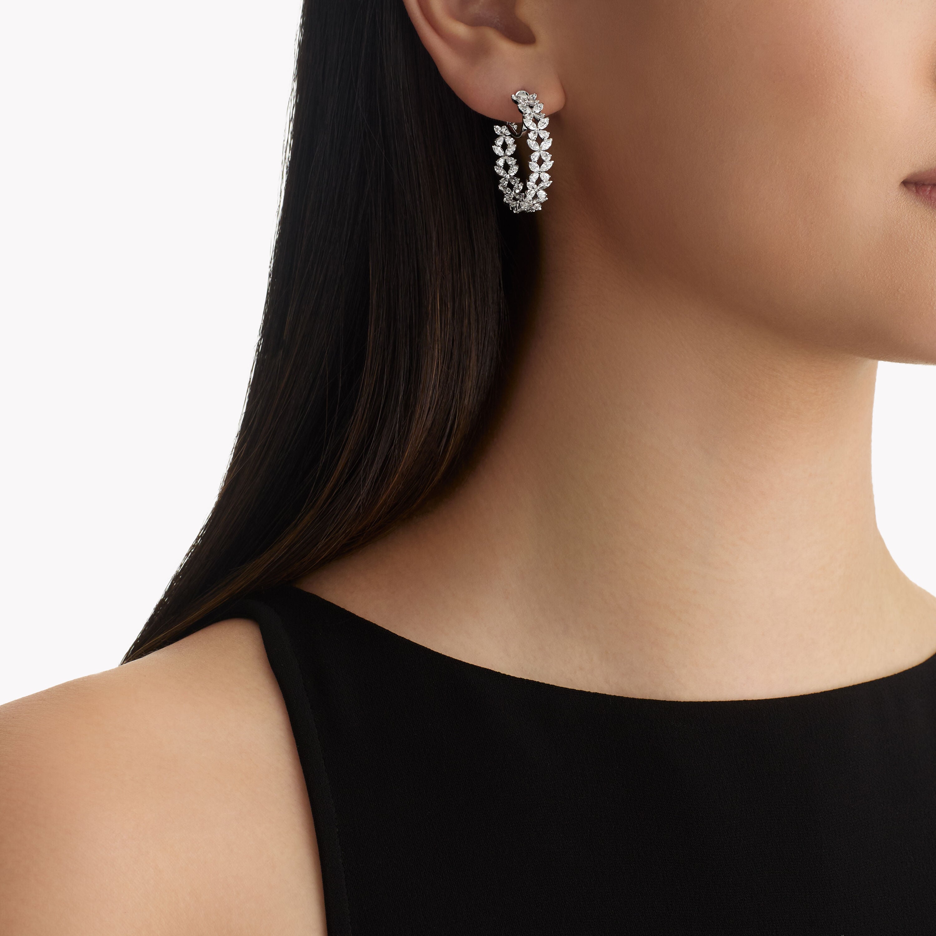 Carave Paris Marquise Diamond Hoop Earrings