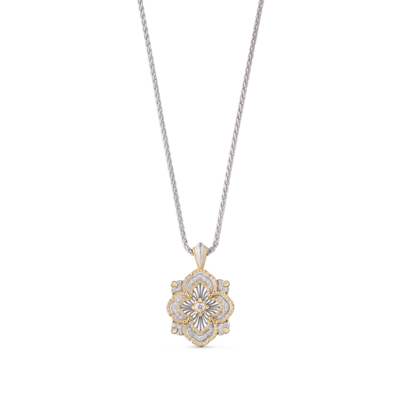 Carave Paris Midnight Bloom Quatrefoil Pendant Necklace