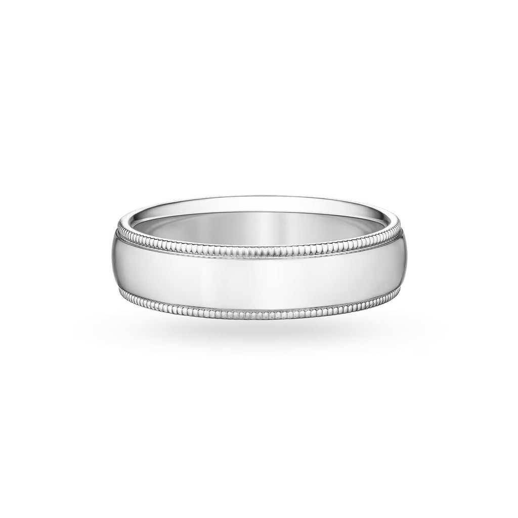 Carave Paris Wide Milgrain Platinum Wedding Band