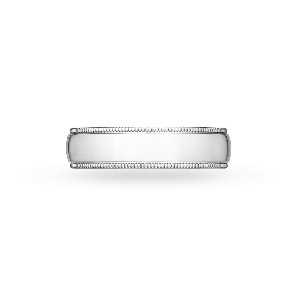 Carave Paris Wide Milgrain Platinum Wedding Band