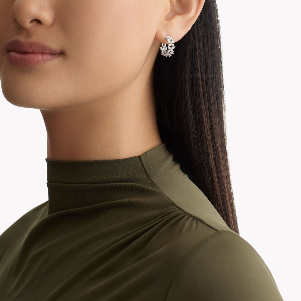Carave Paris Mini Marquise Diamond Hoop Earrings
