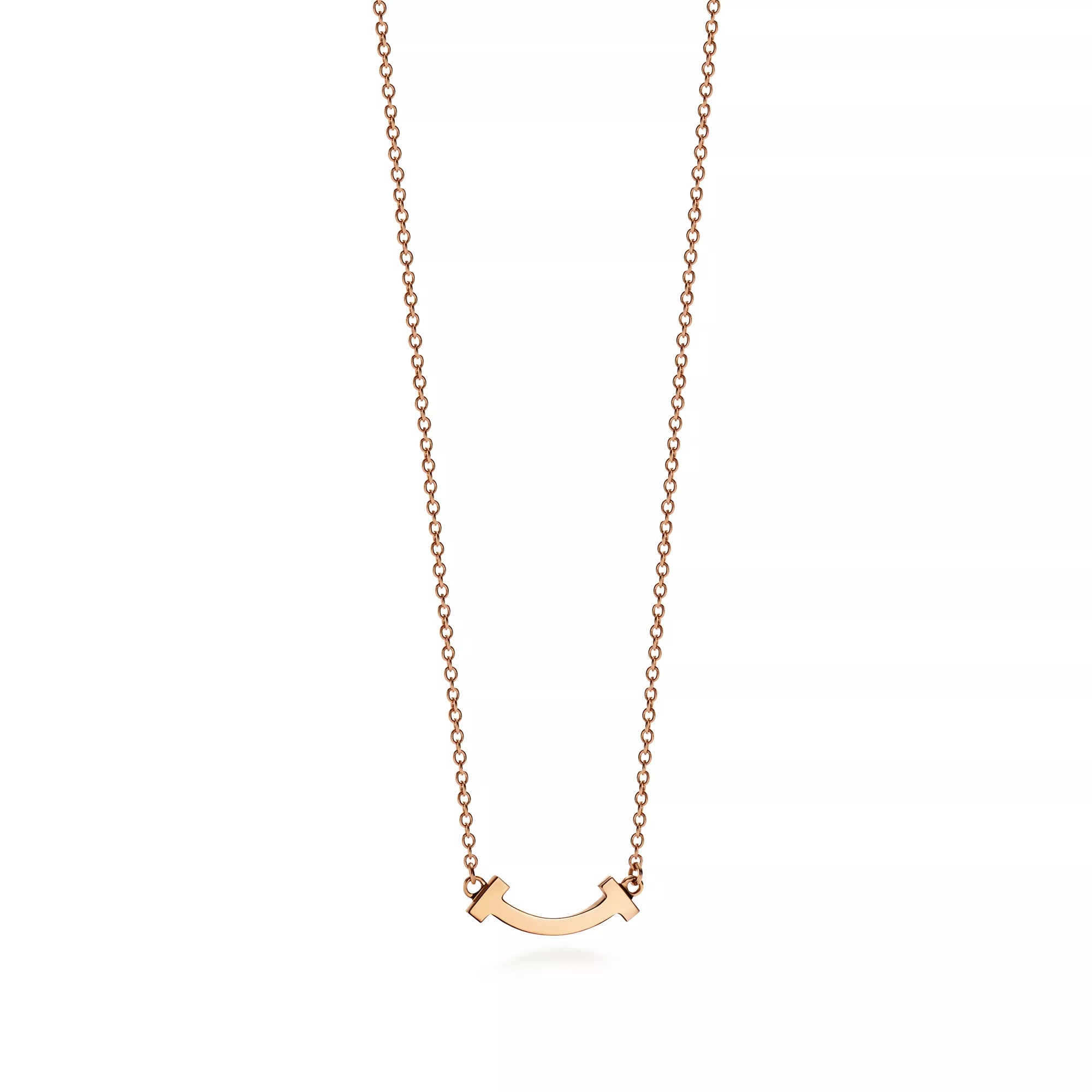 Carave Paris Minimalist Smile Bar Rose Gold Necklace