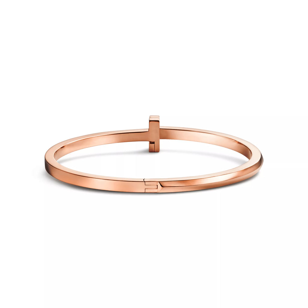 Carave Paris Minimalist T Rose Gold Bangle for Women