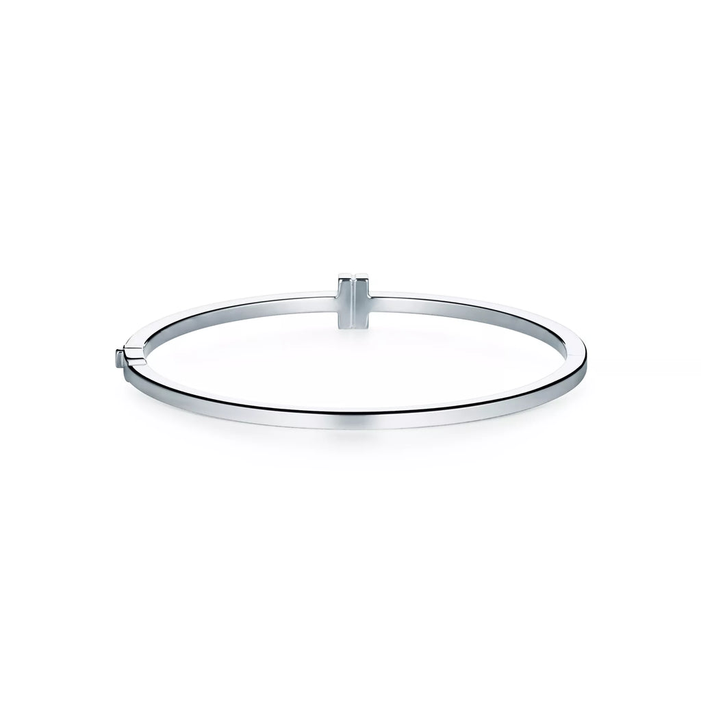 Carave Paris Minimalist T Wire White Gold Bracelet for Women