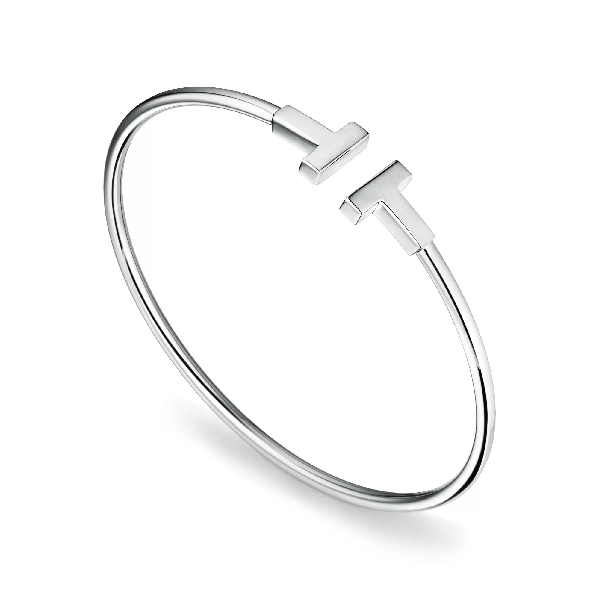 Carave Paris Minimalist T Wire White Gold Bracelet for Women