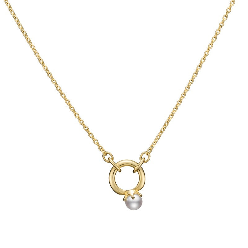 Carave Paris Modern Circle Pearl Pendant Necklace
