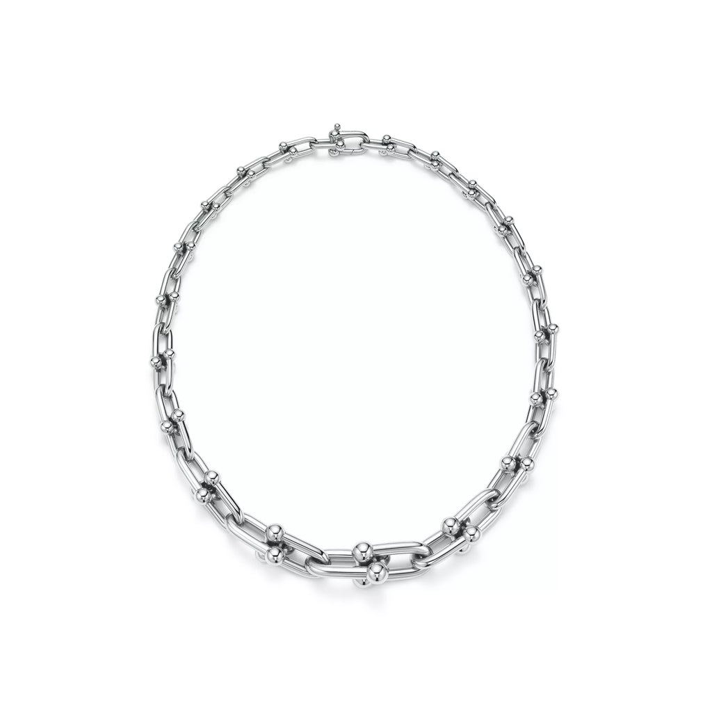 Carave Paris Modern Link Chain Choker Necklace in Silver
