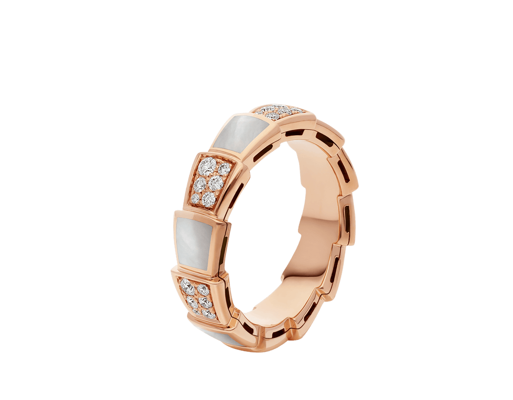 Carave Paris Mother of Pearl & Diamond Geometric Ring