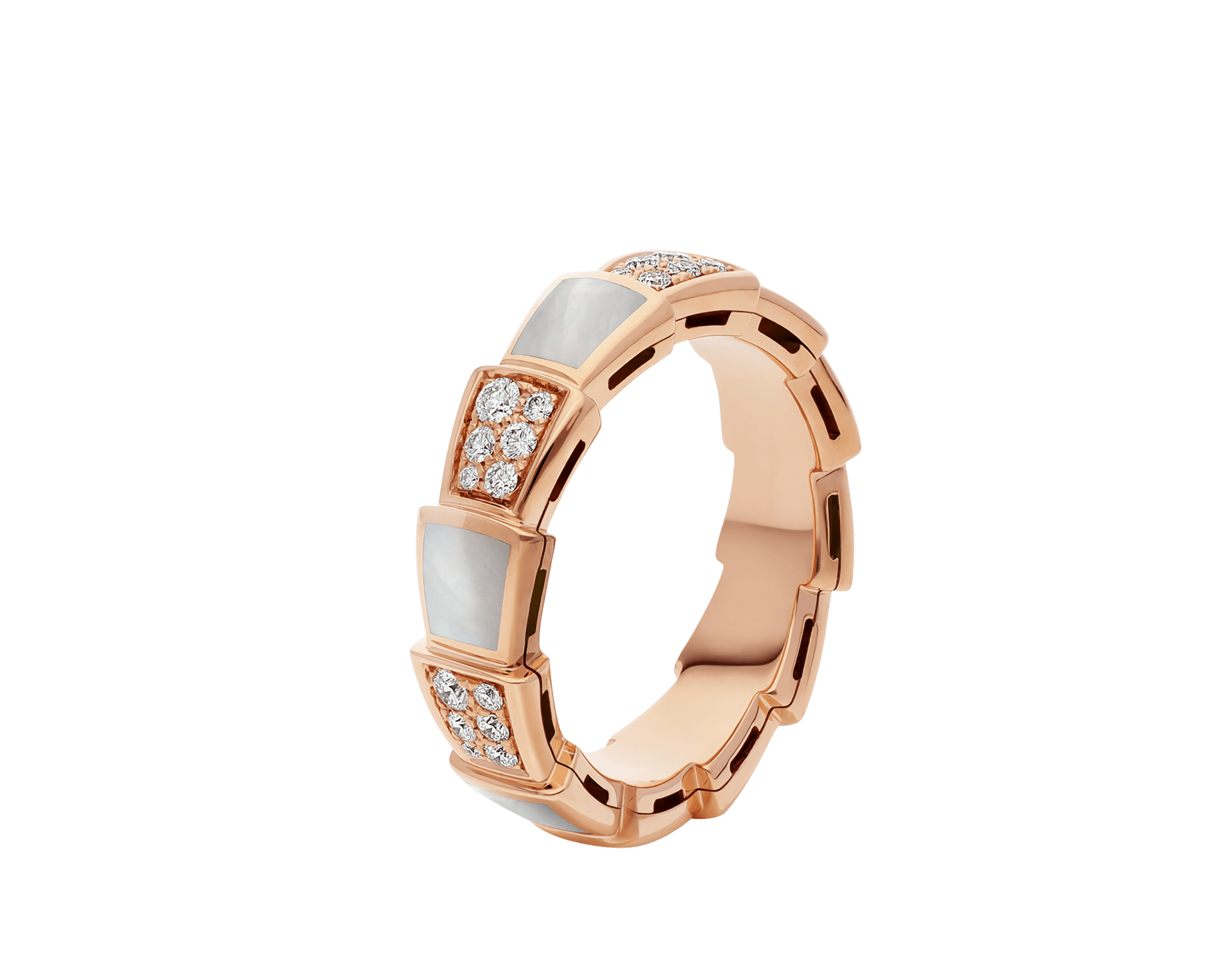 Carave Paris Mother of Pearl & Diamond Geometric Ring