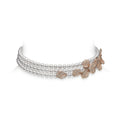 Carave Paris Multi Strand Pearl Rose Leaf Necklace