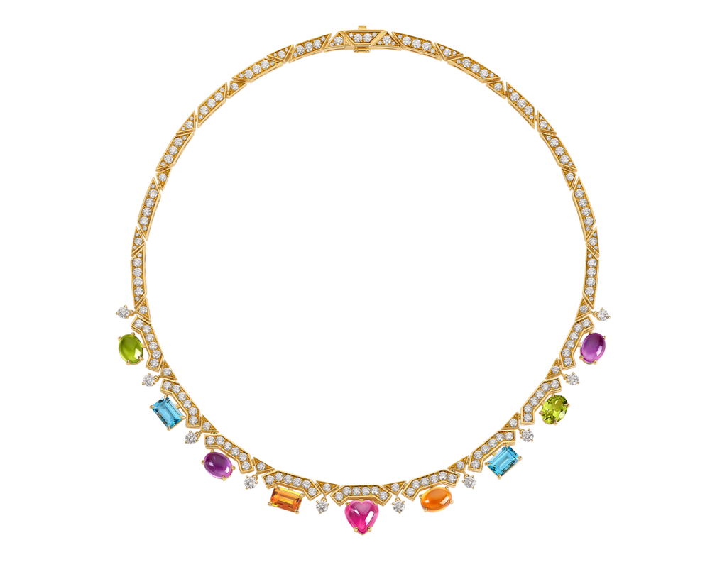 Carave Paris Multicolor Gemstone & Diamond Choker Necklace