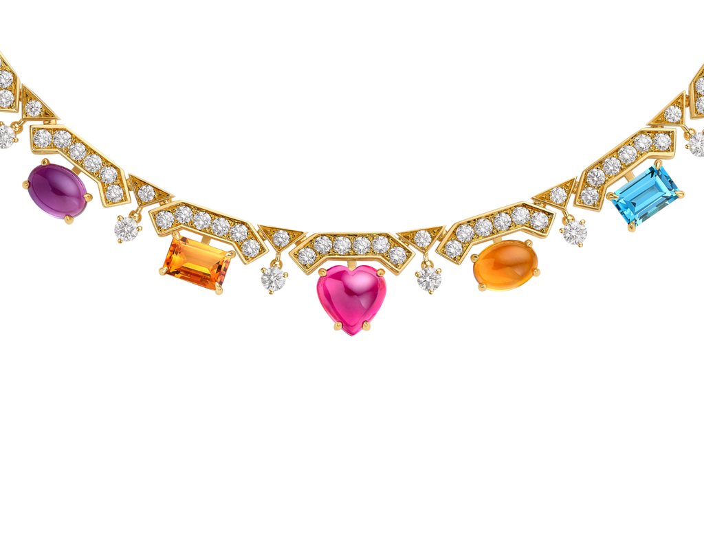 Carave Paris Multicolor Gemstone & Diamond Choker Necklace