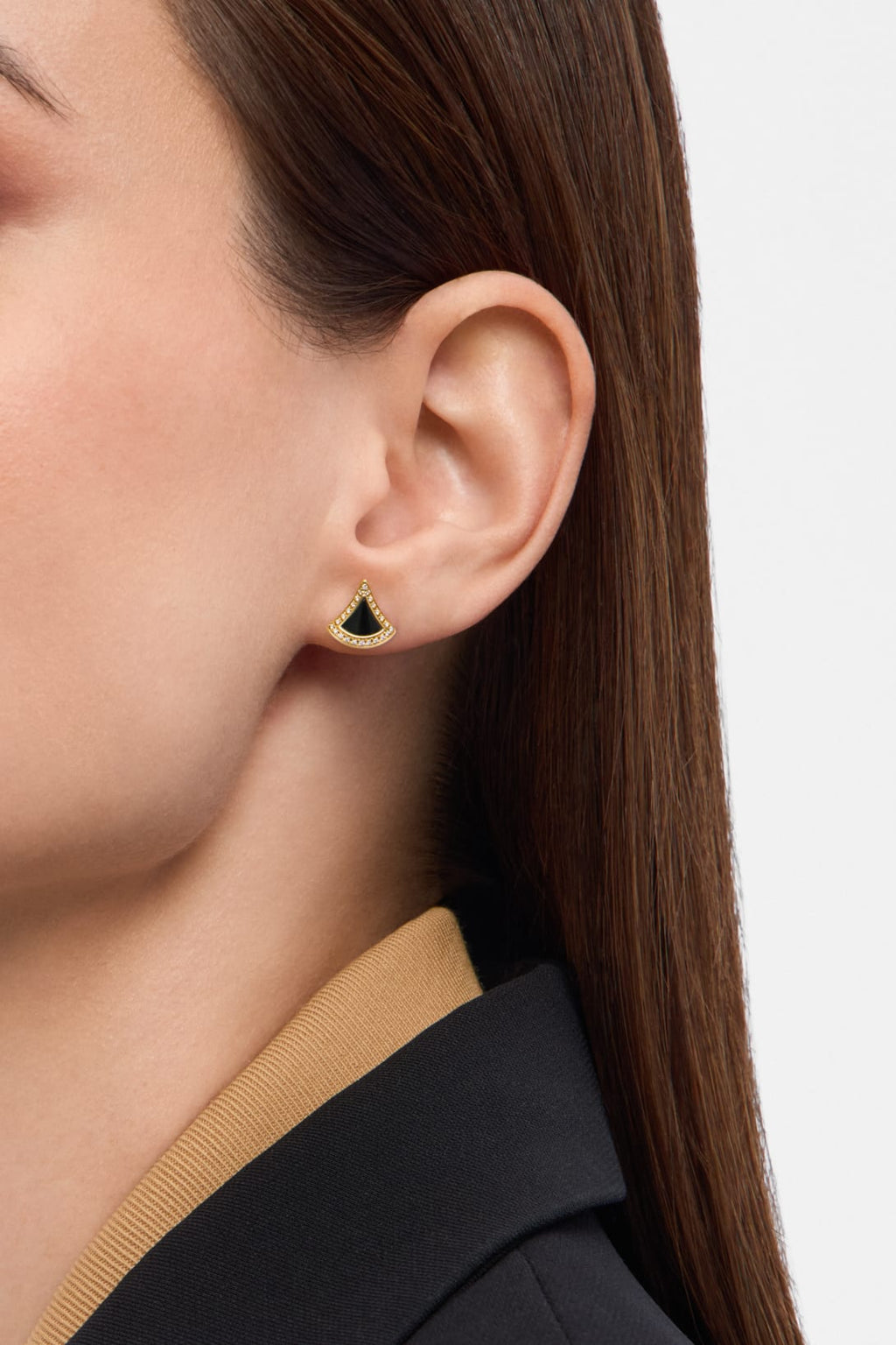 Carave Paris Onyx Pavé Fan Stud Earrings