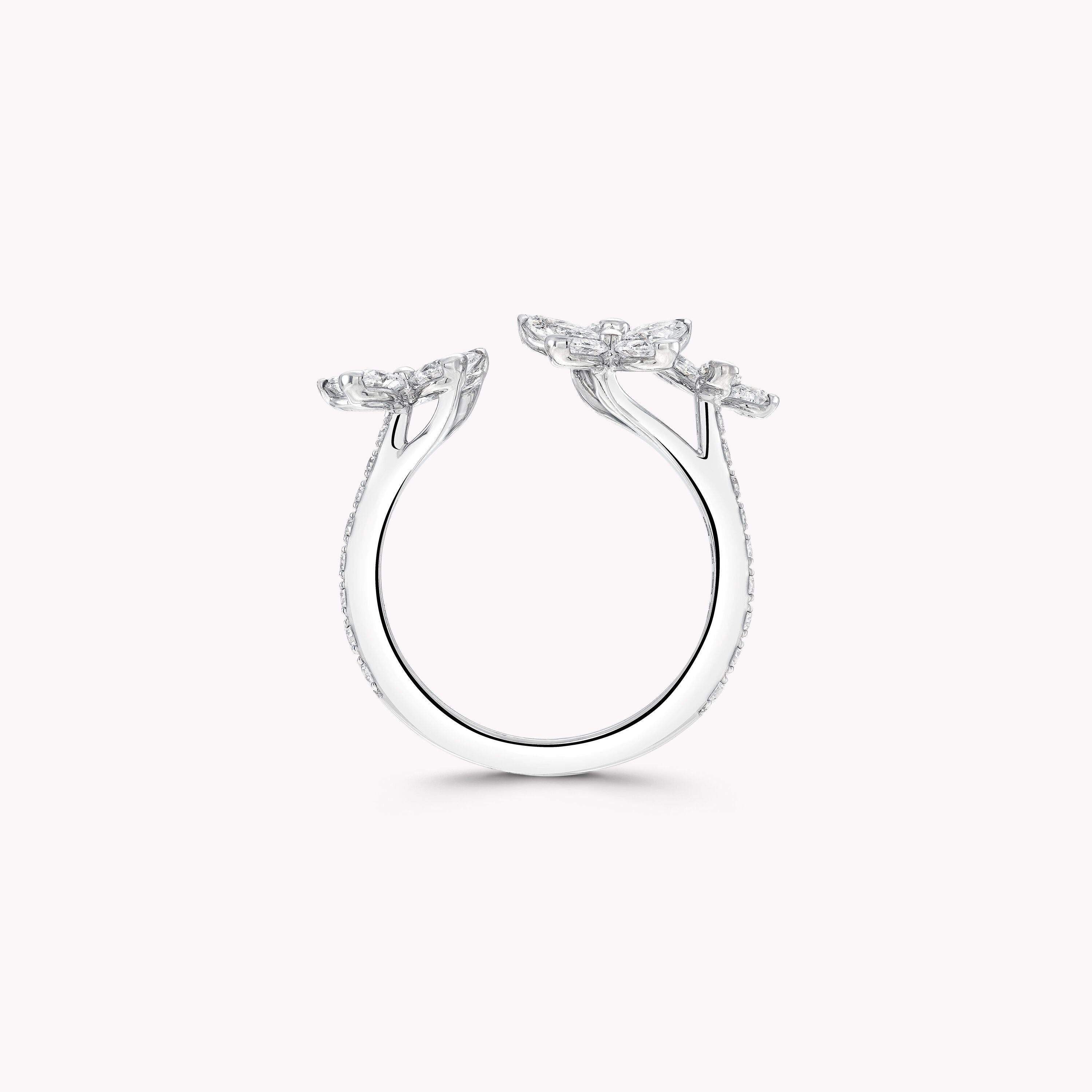 Carave Paris Open Floral Marquise Diamond Wrap Ring