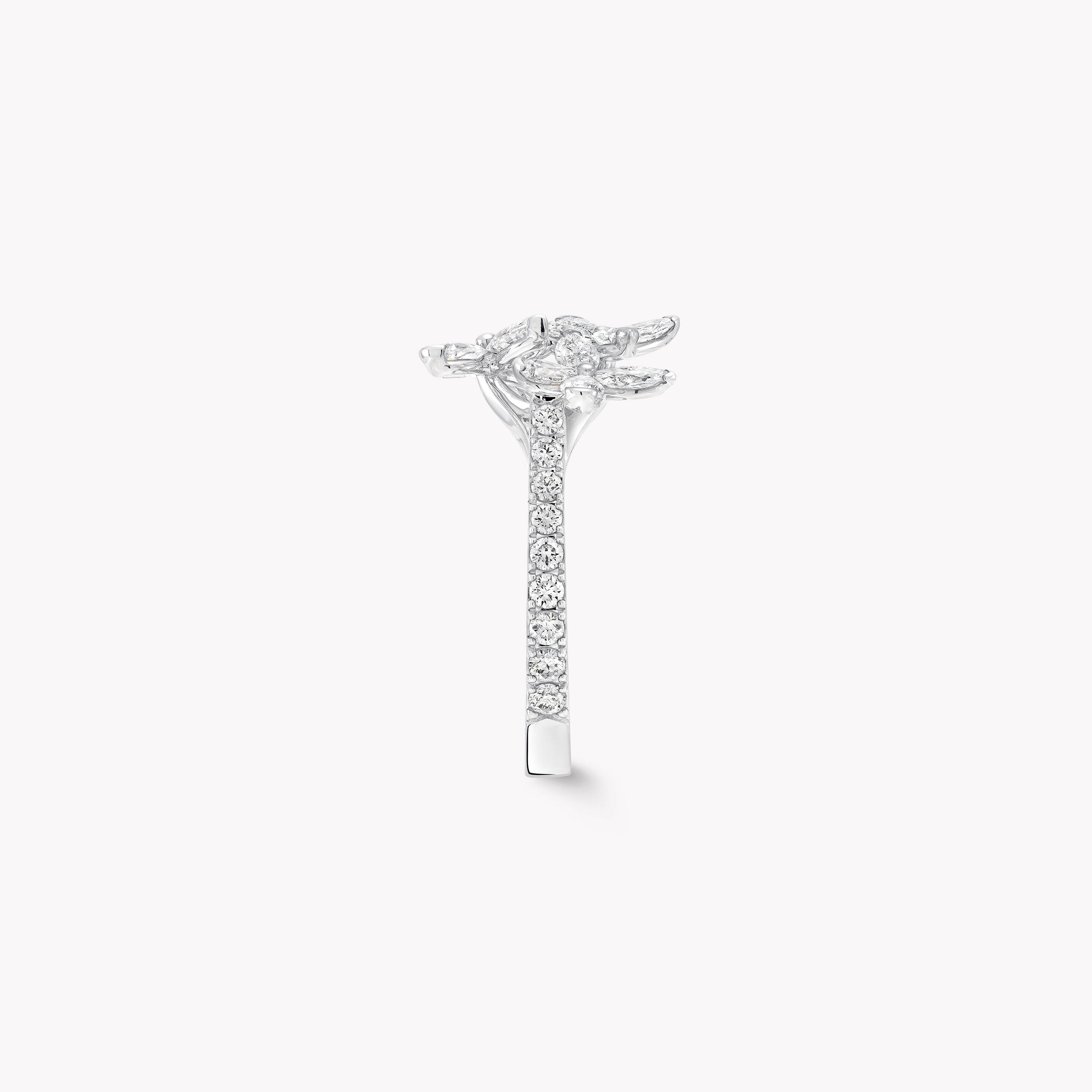 Carave Paris Open Floral Marquise Diamond Wrap Ring
