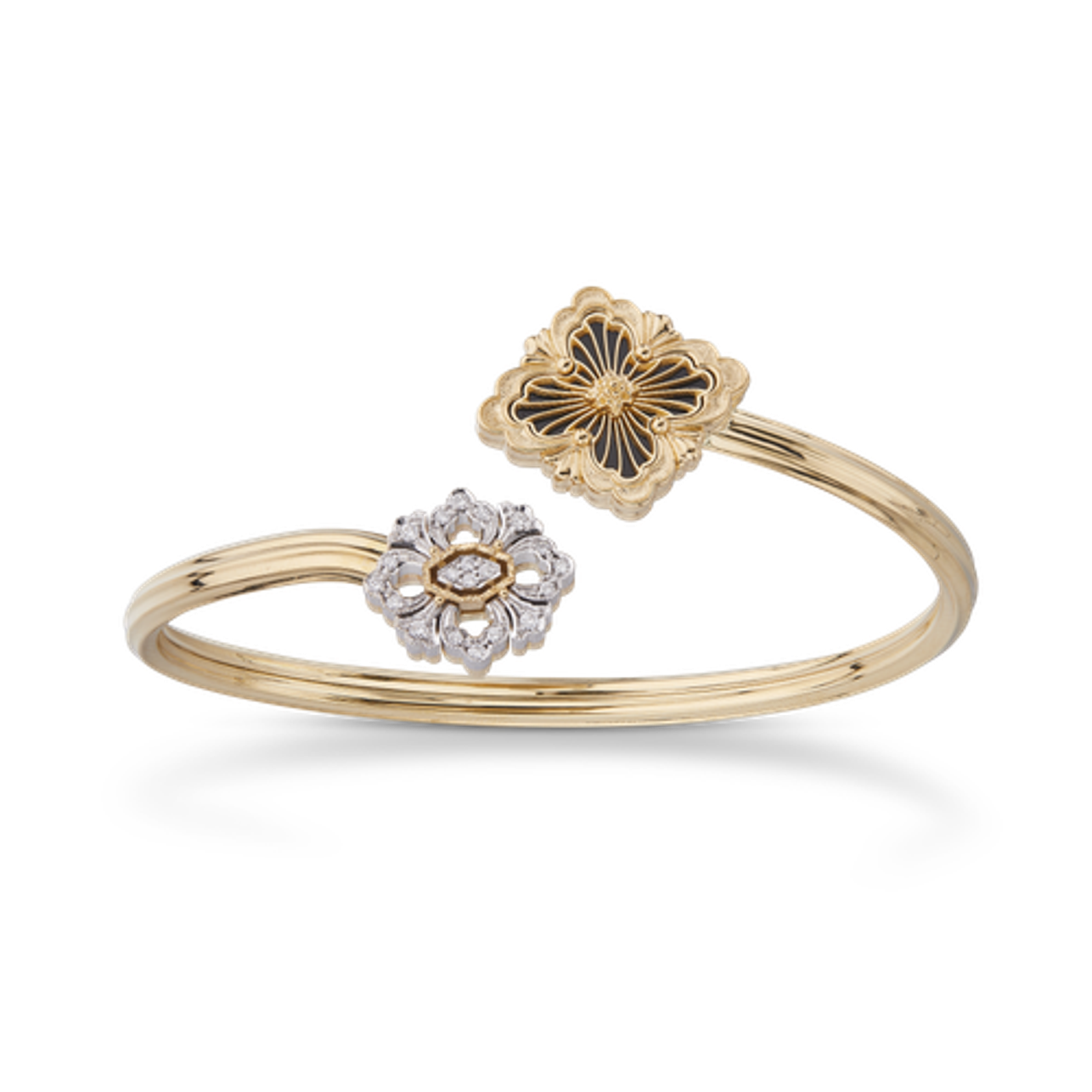 Carave Paris Open Floral Motif Diamond Bangle Bracelet