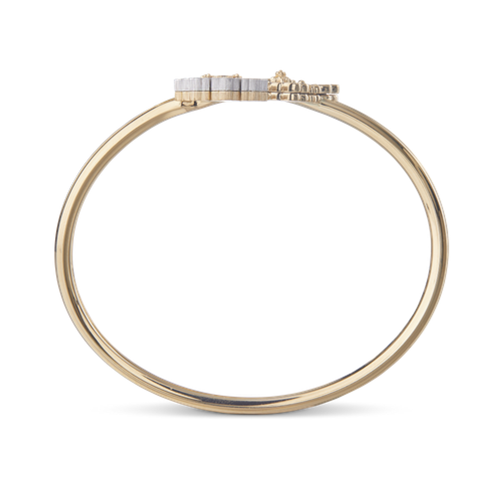Carave Paris Open Floral Motif Diamond Bangle Bracelet