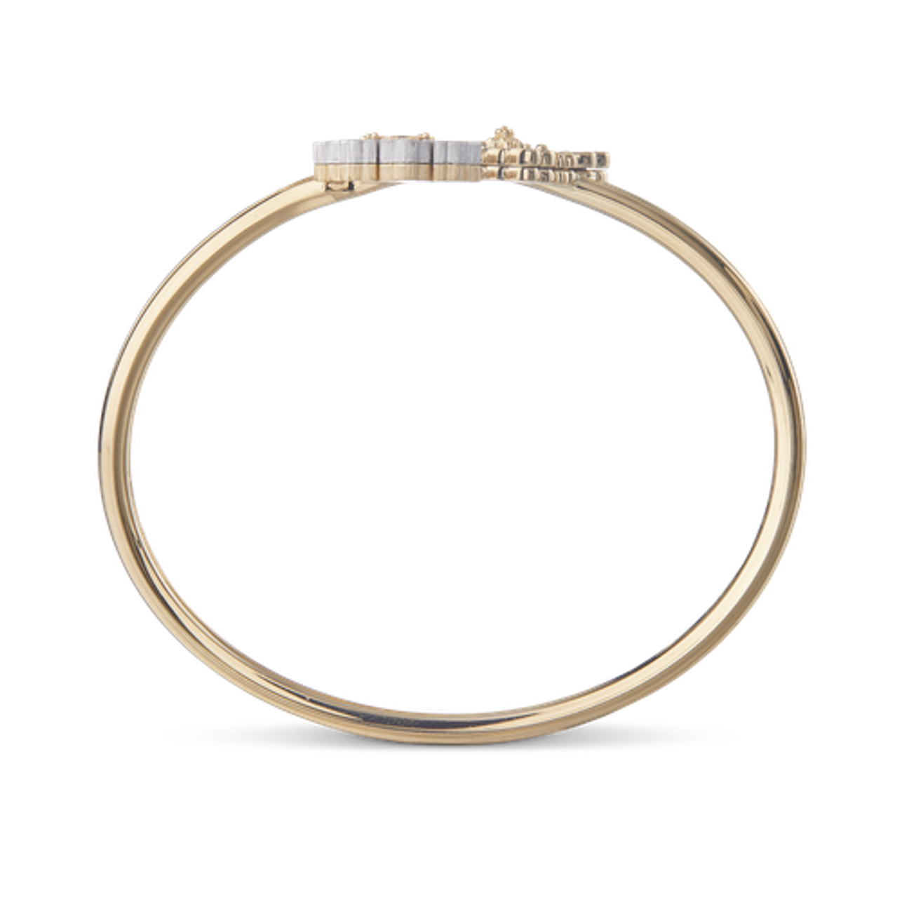 Carave Paris Open Floral Motif Diamond Bangle Bracelet