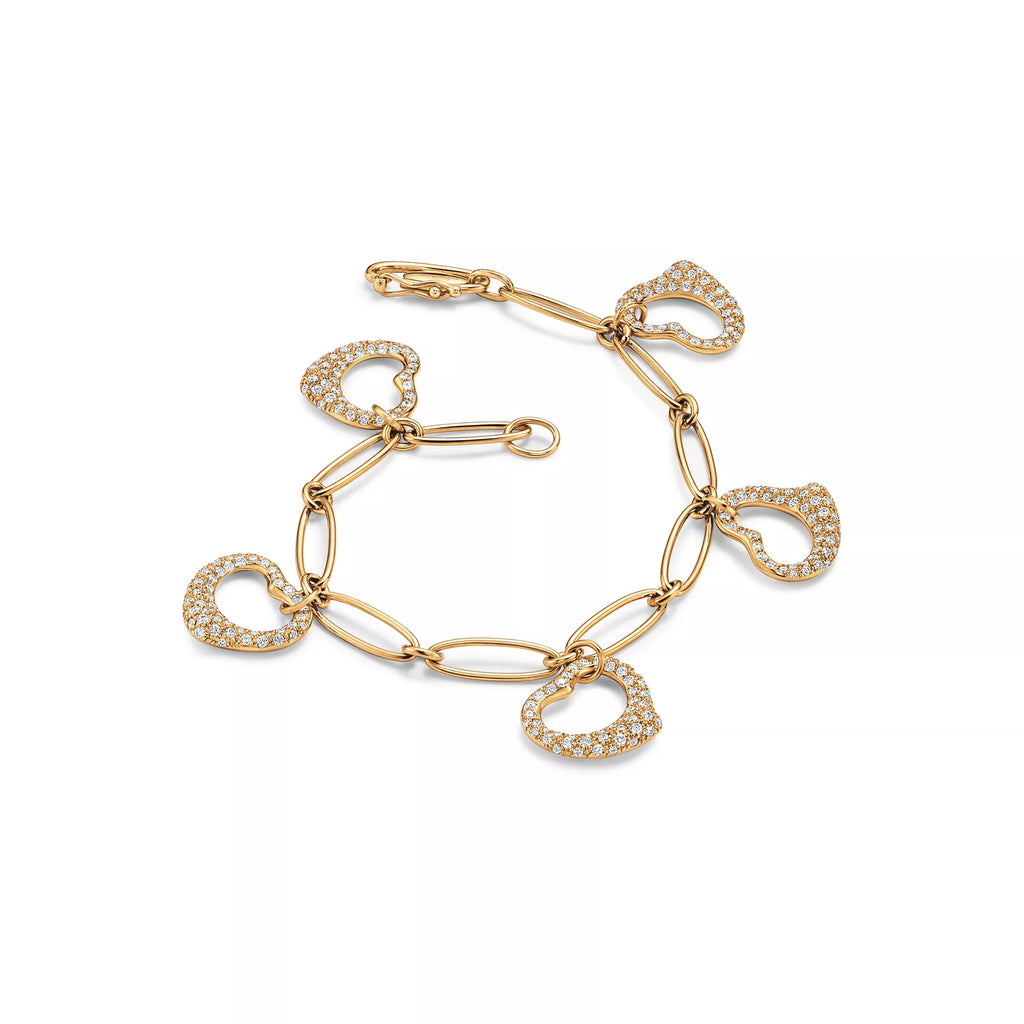 Carave Paris Open Heart Diamond Link Gold Bracelet for Women