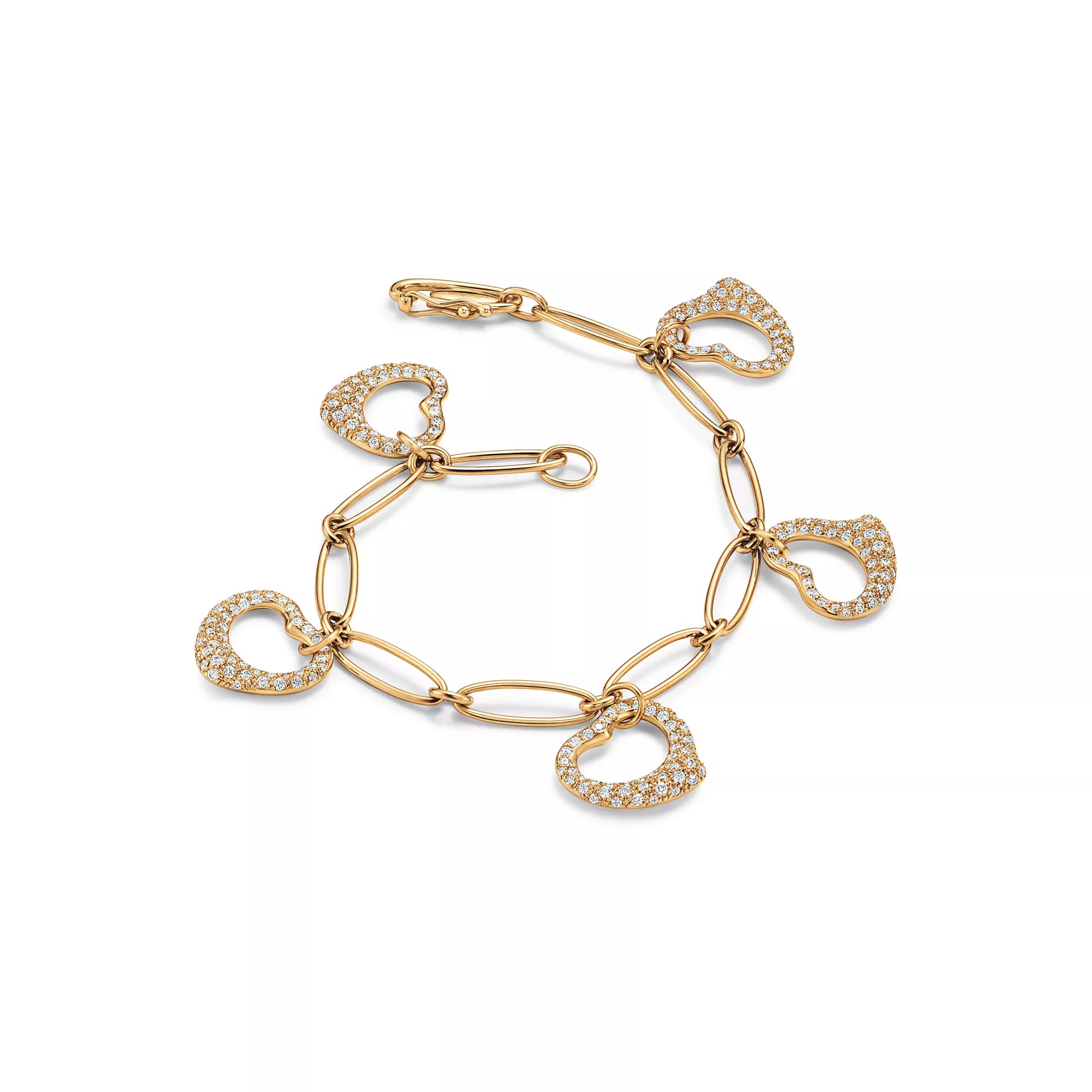Carave Paris Open Heart Diamond Link Gold Bracelet for Women