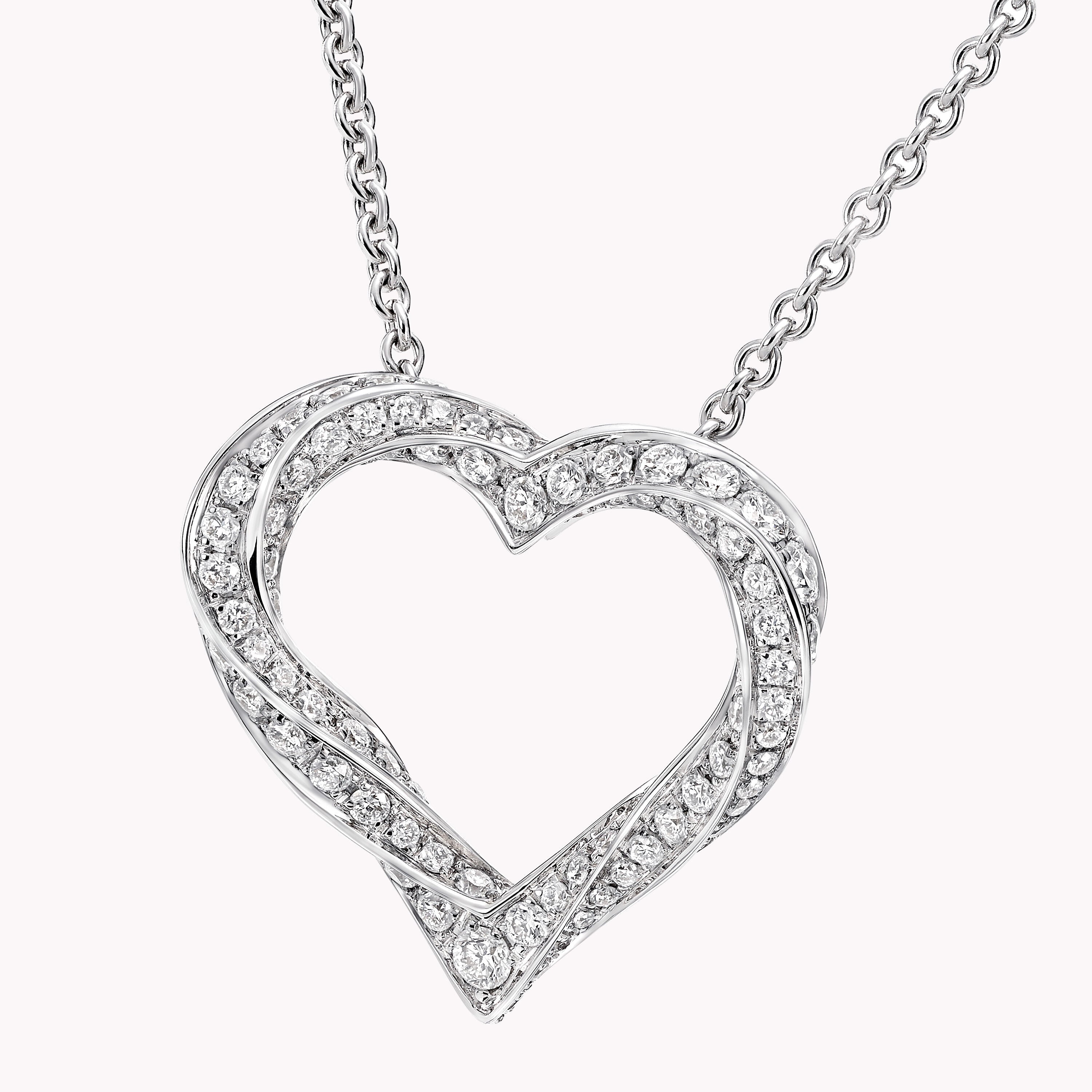 Carave Paris Open Heart Diamond Pendant Necklace