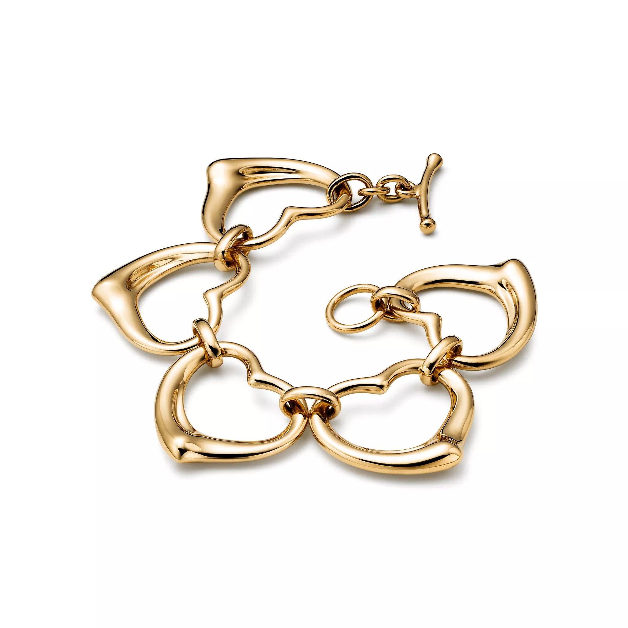 Carave Paris Open Heart Link Yellow Gold Bracelet for Women