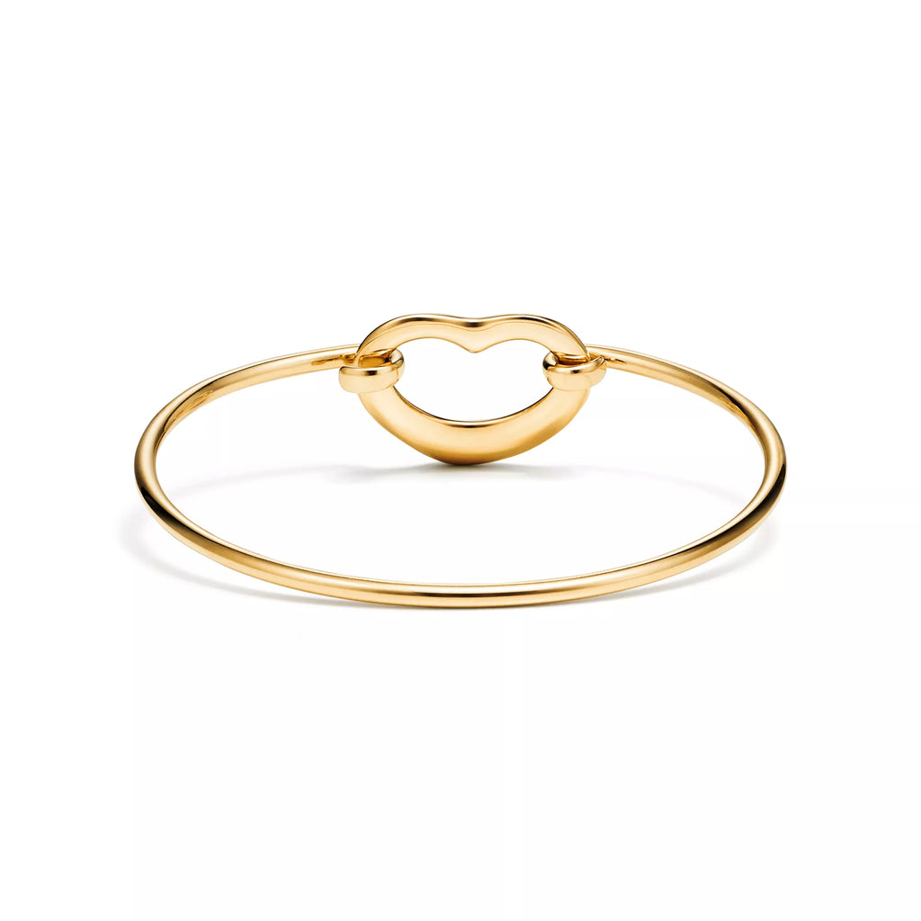 Carave Paris Open Heart Yellow Gold Bangle Bracelet for Women