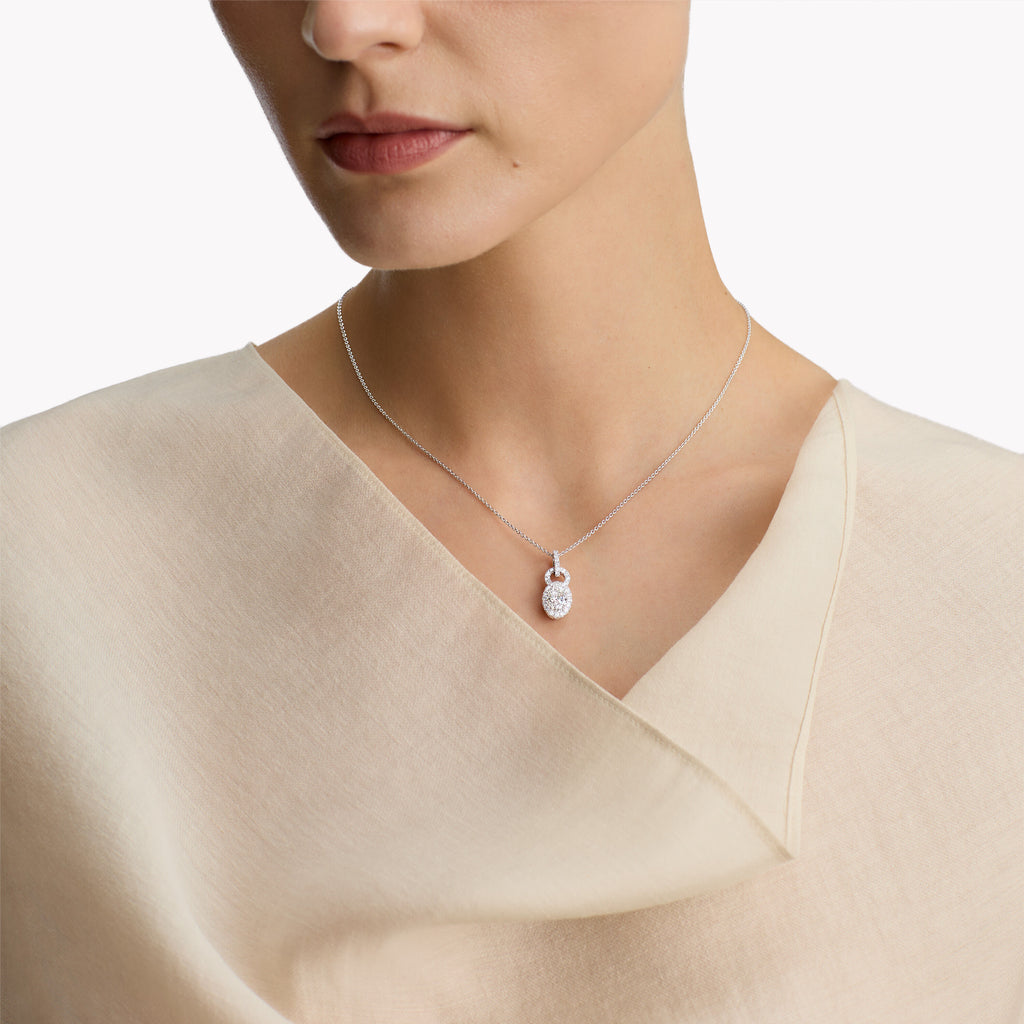 Carave Paris Oval Halo Diamond Pendant Necklace