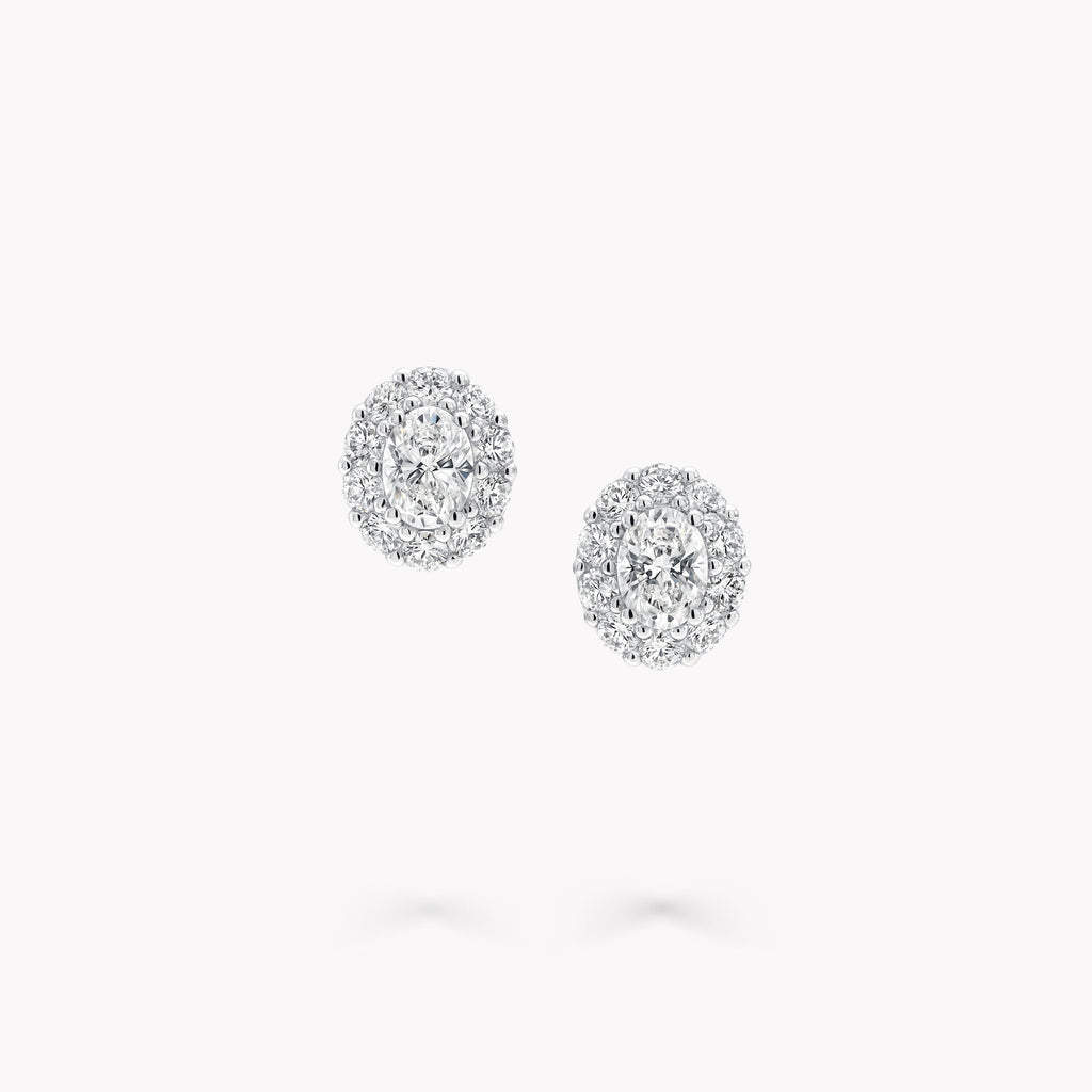 Carave Paris Oval Halo Diamond Stud Earrings