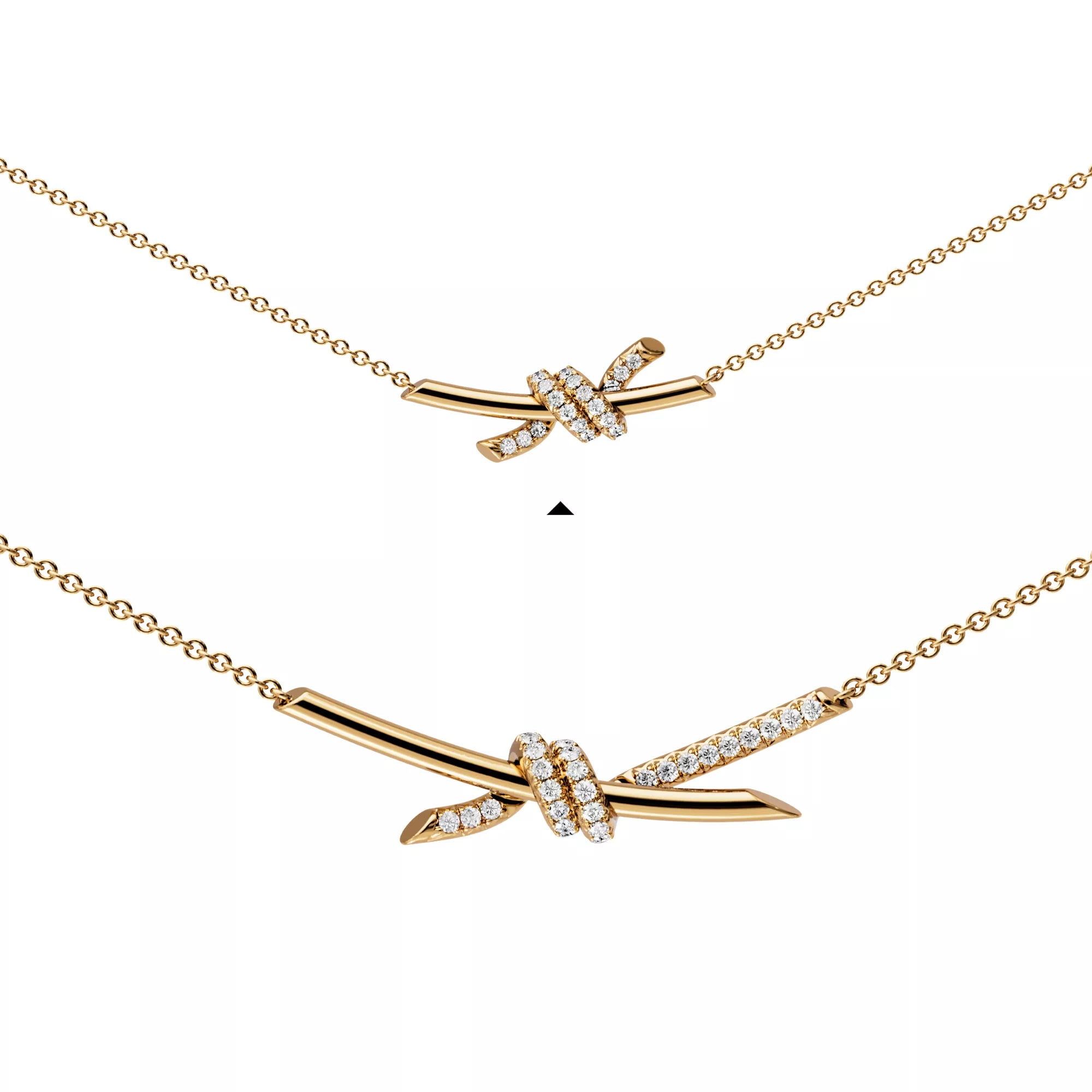 Carave Paris Pavé Crystal Knot Bar Necklace