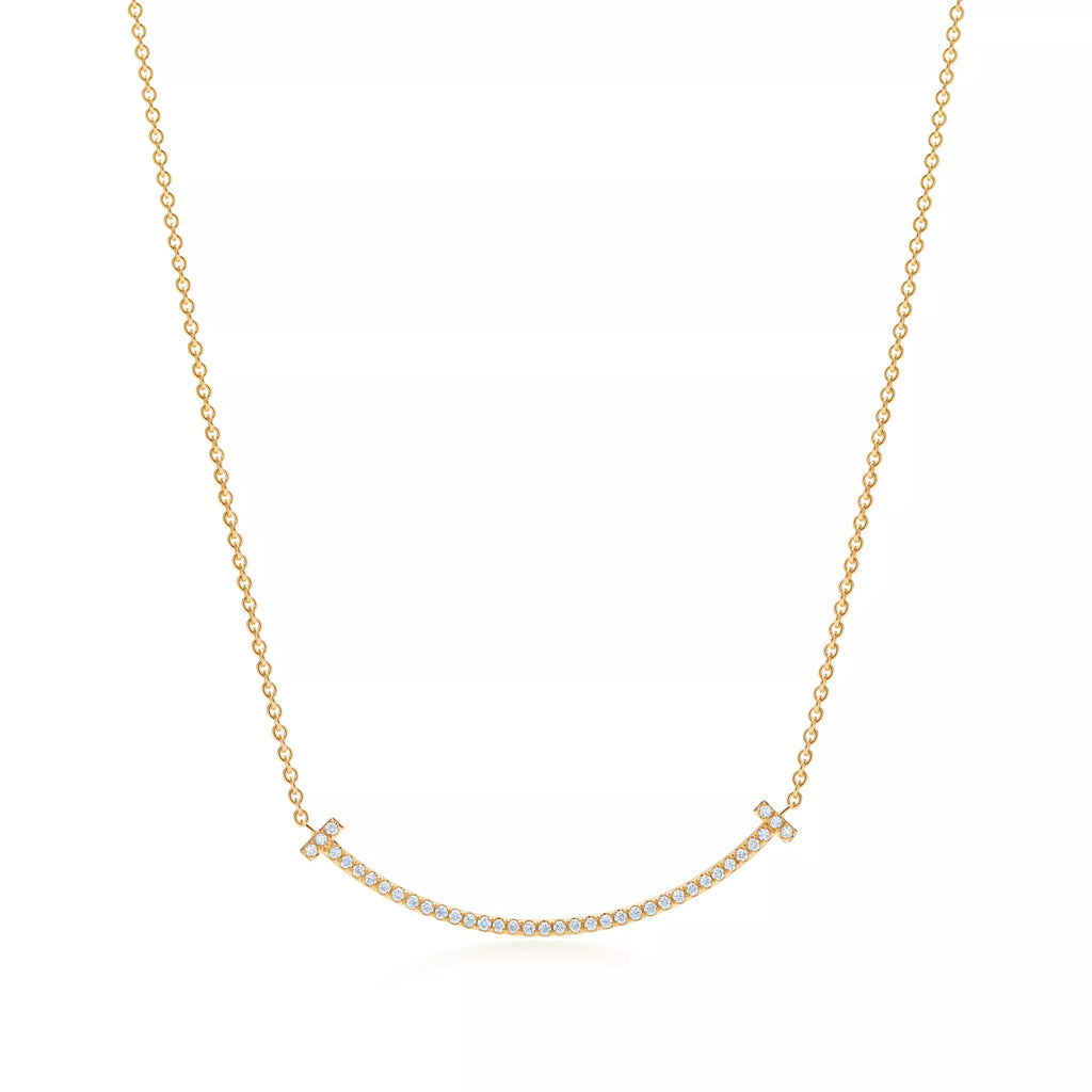 Carave Paris Pavé Curve Bar Diamond Necklace in Gold