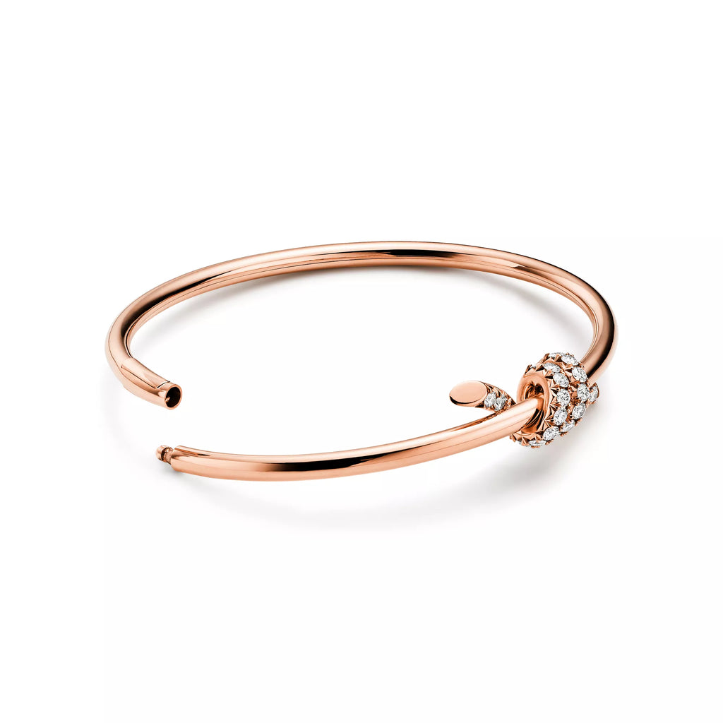 Carave Paris Pavé Diamond Nail Wrap Rose Gold Bangle for Women