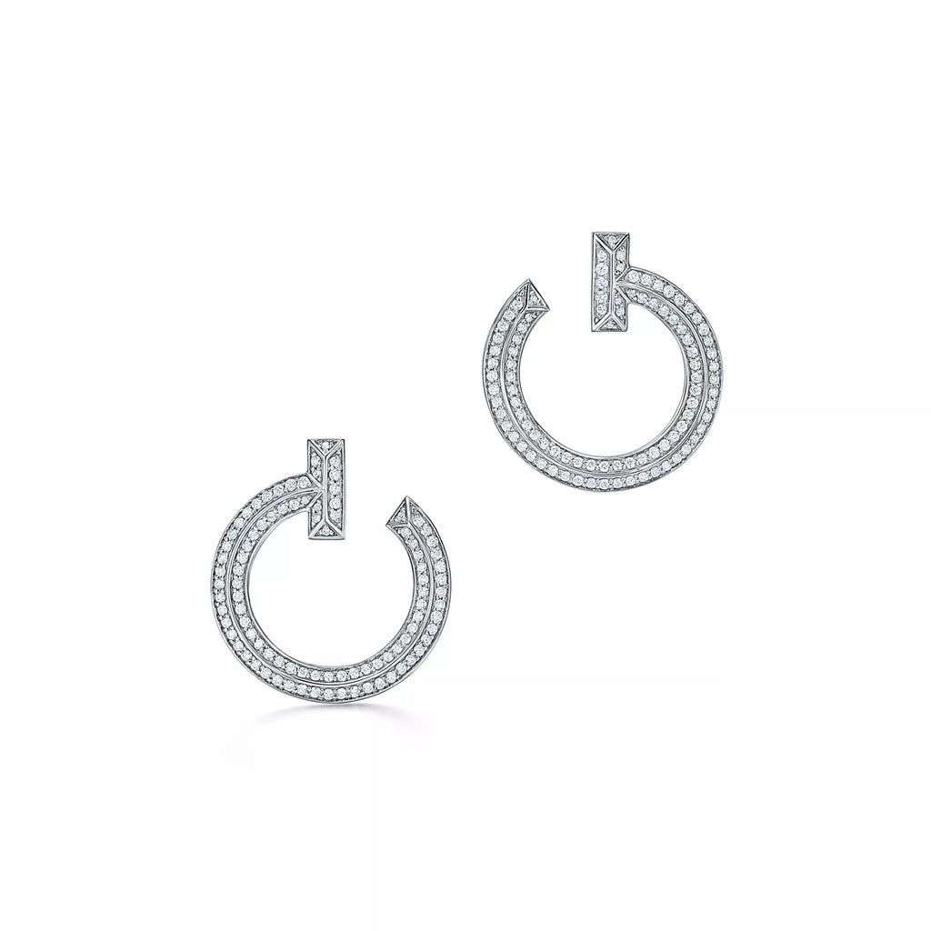 Carave Paris Pavé Double Circle Open Hoop Earrings