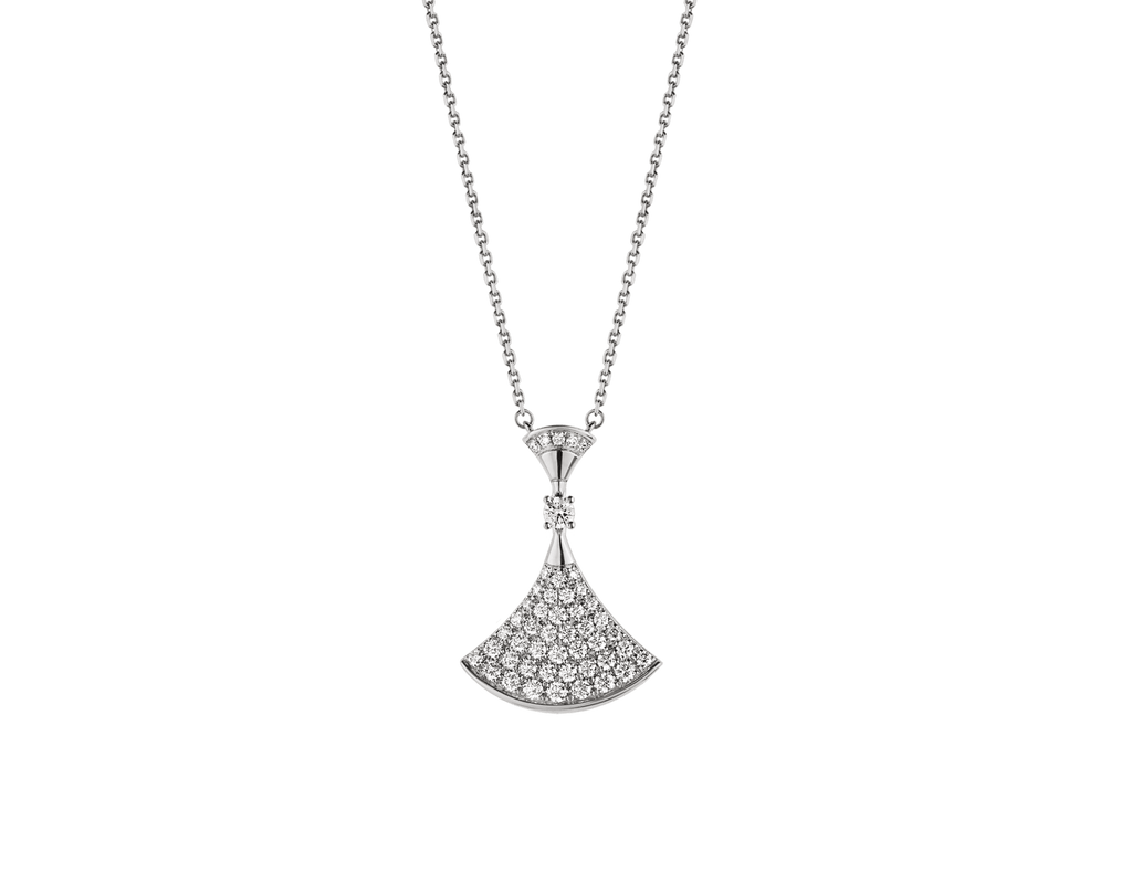 Carave Paris Pavé Fan Diamond Pendant Necklace Premium