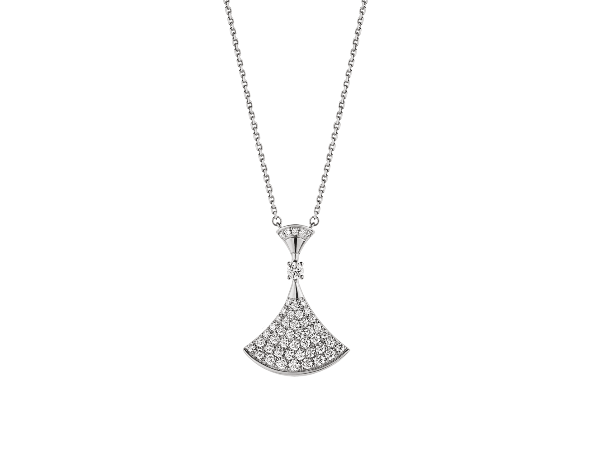 Carave Paris Pavé Fan Diamond Pendant Necklace Premium