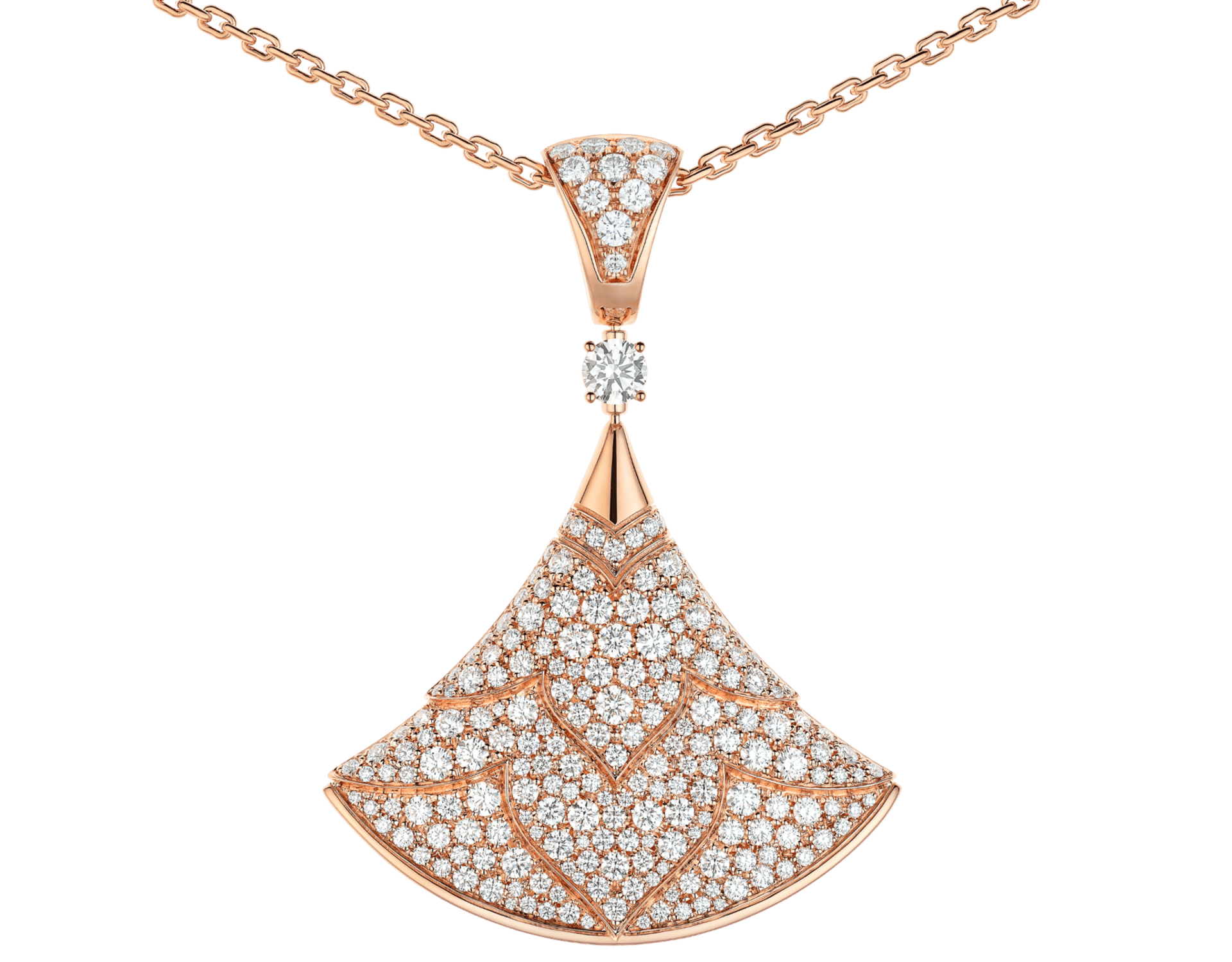 Carave Paris Pavé Fan Drop Pendant Necklace
