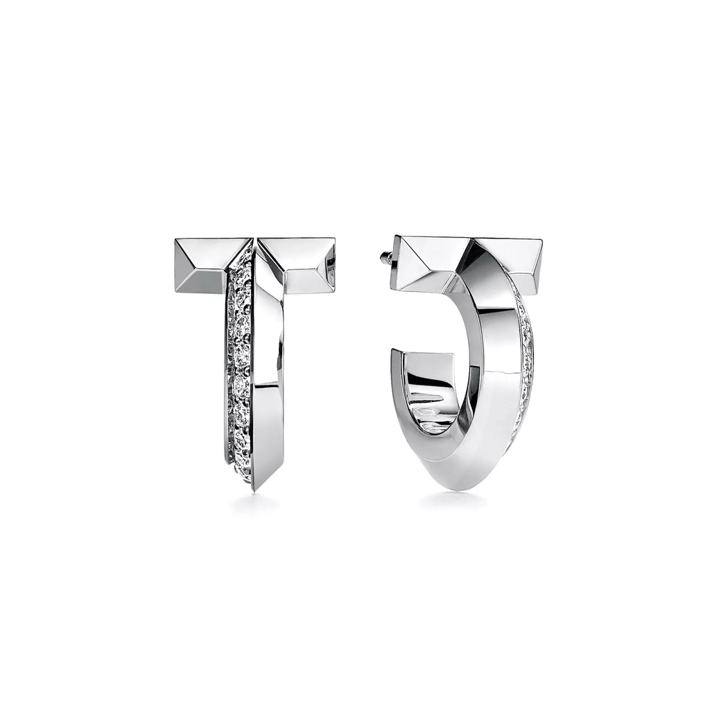 Carave Paris Pavé Geometric Open Hoop Earring