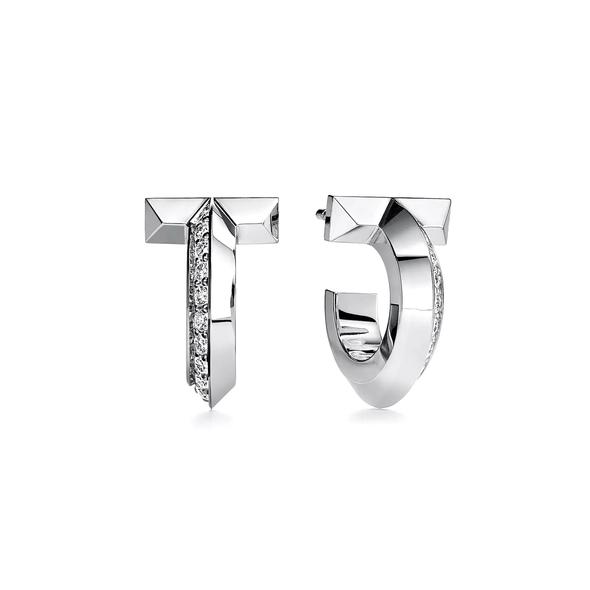 Carave Paris Pavé Geometric Open Hoop Earring