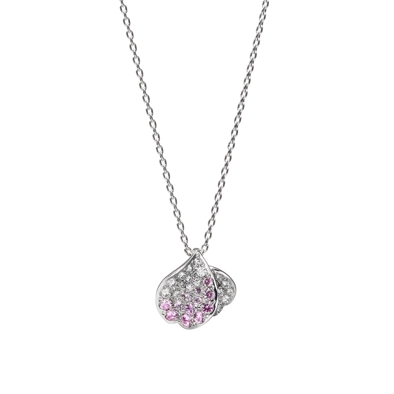 Carave Paris Pavé Heart Pendant Necklace with Blue Accents