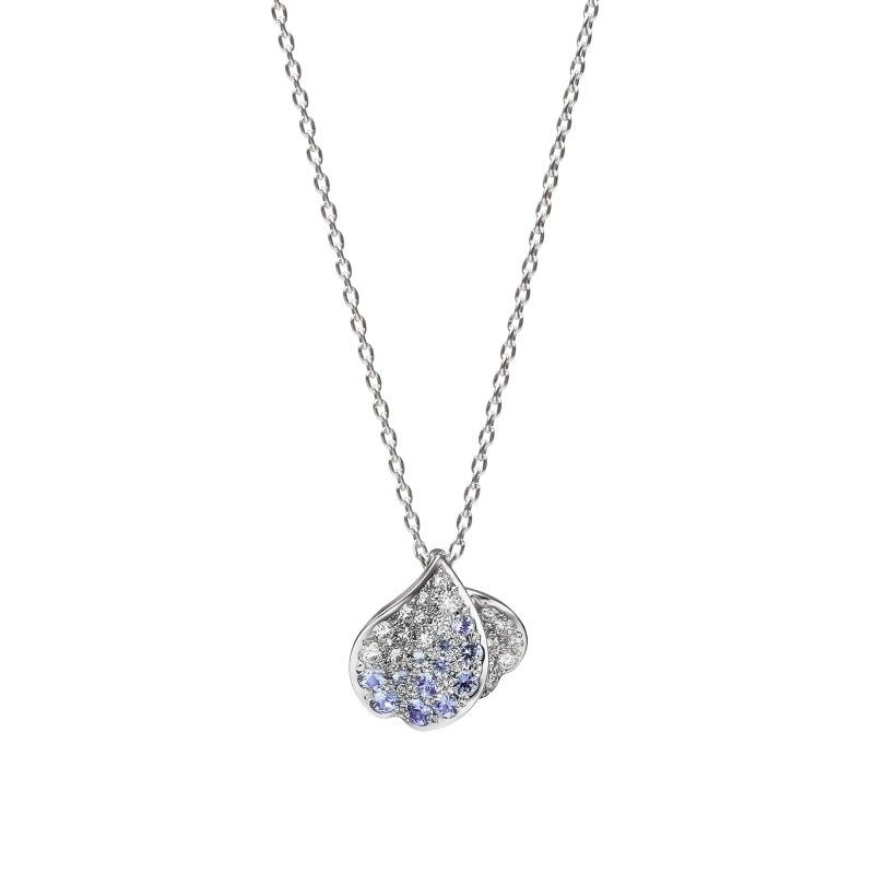 Carave Paris Pavé Heart Pendant Necklace with Blue Accents