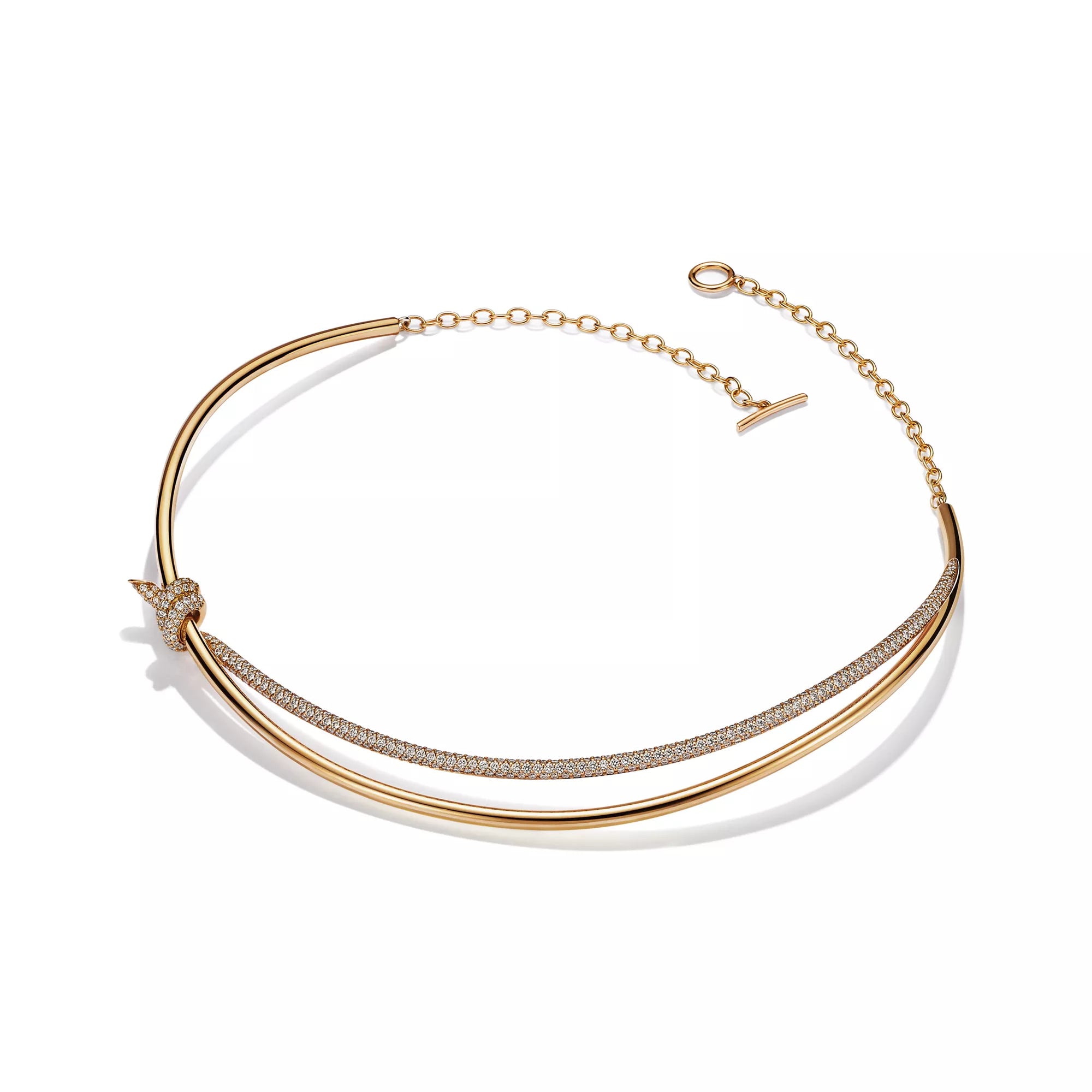 Carave Paris Pavé Knot Collar Necklace in Gold