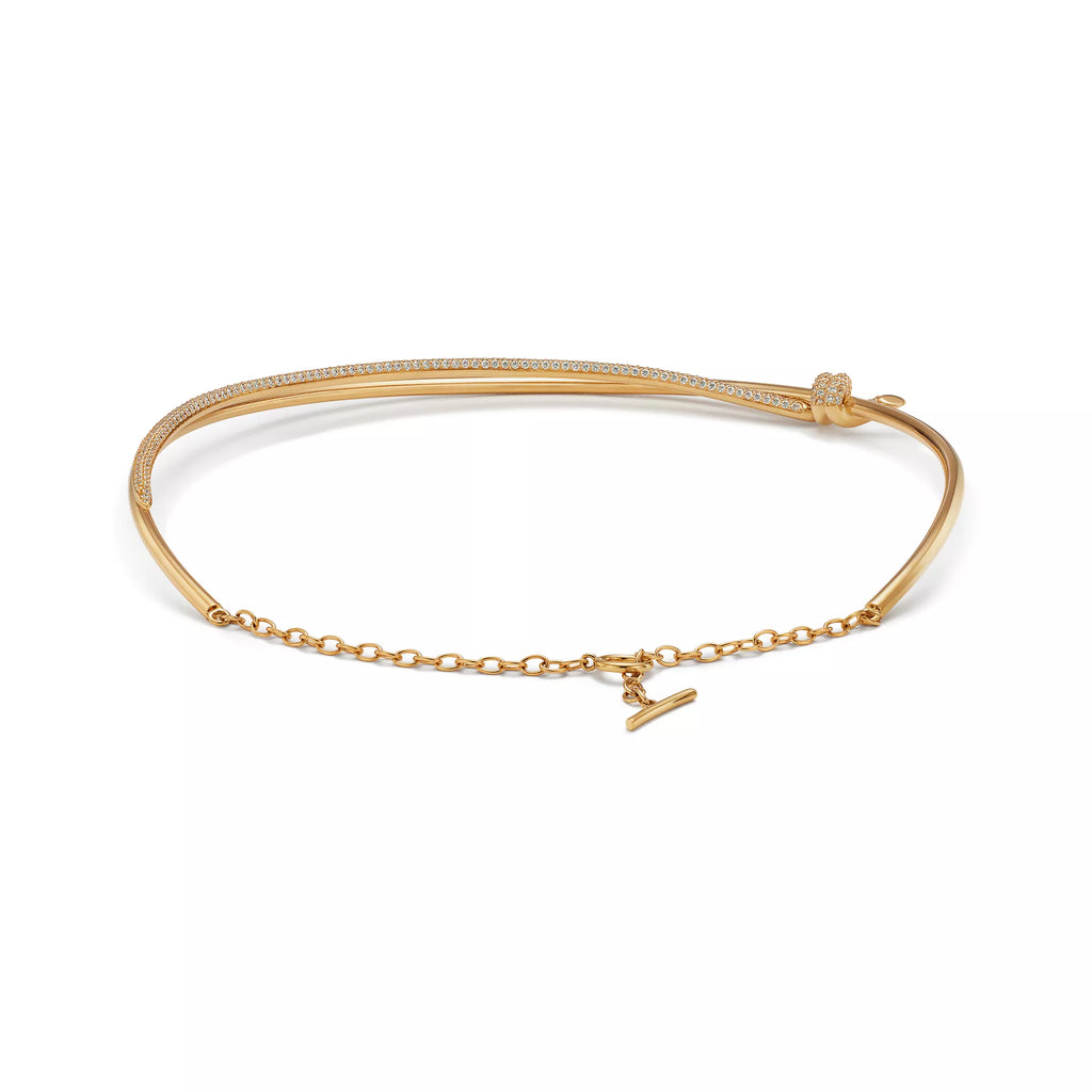 Carave Paris Pavé Knot Collar Necklace in Gold