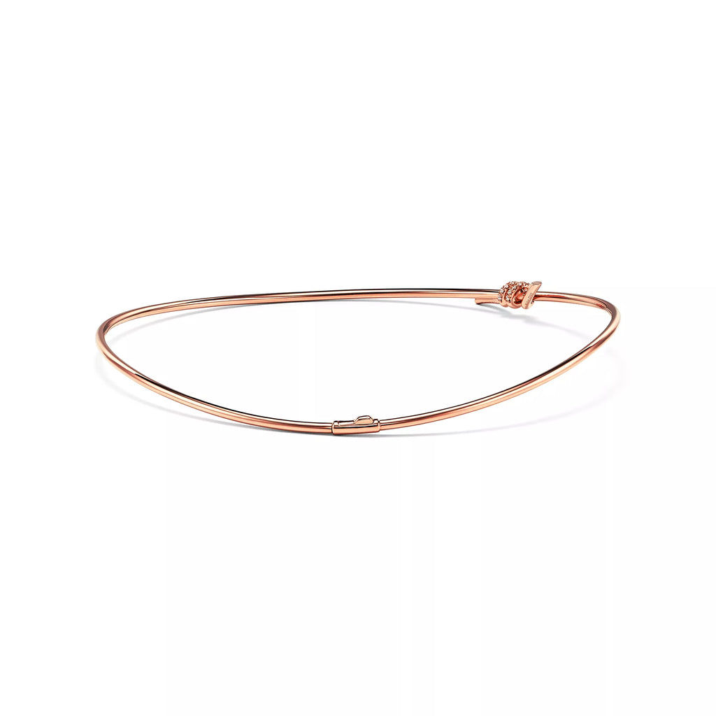 Carave Paris Pavé Knot Collar Necklace in Rose Gold