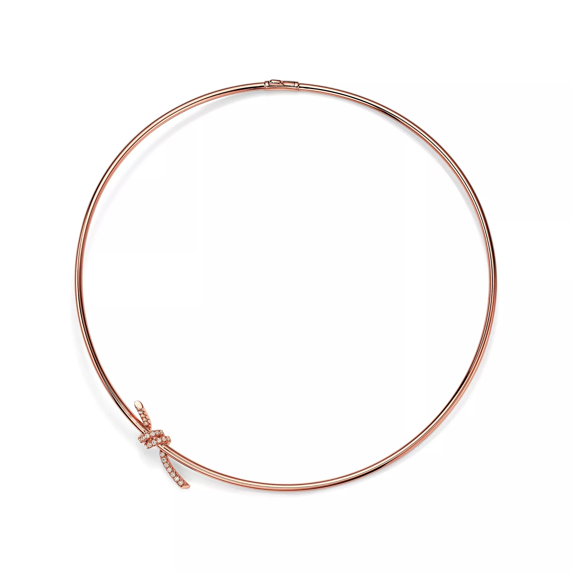 Carave Paris Pavé Knot Collar Necklace in Rose Gold