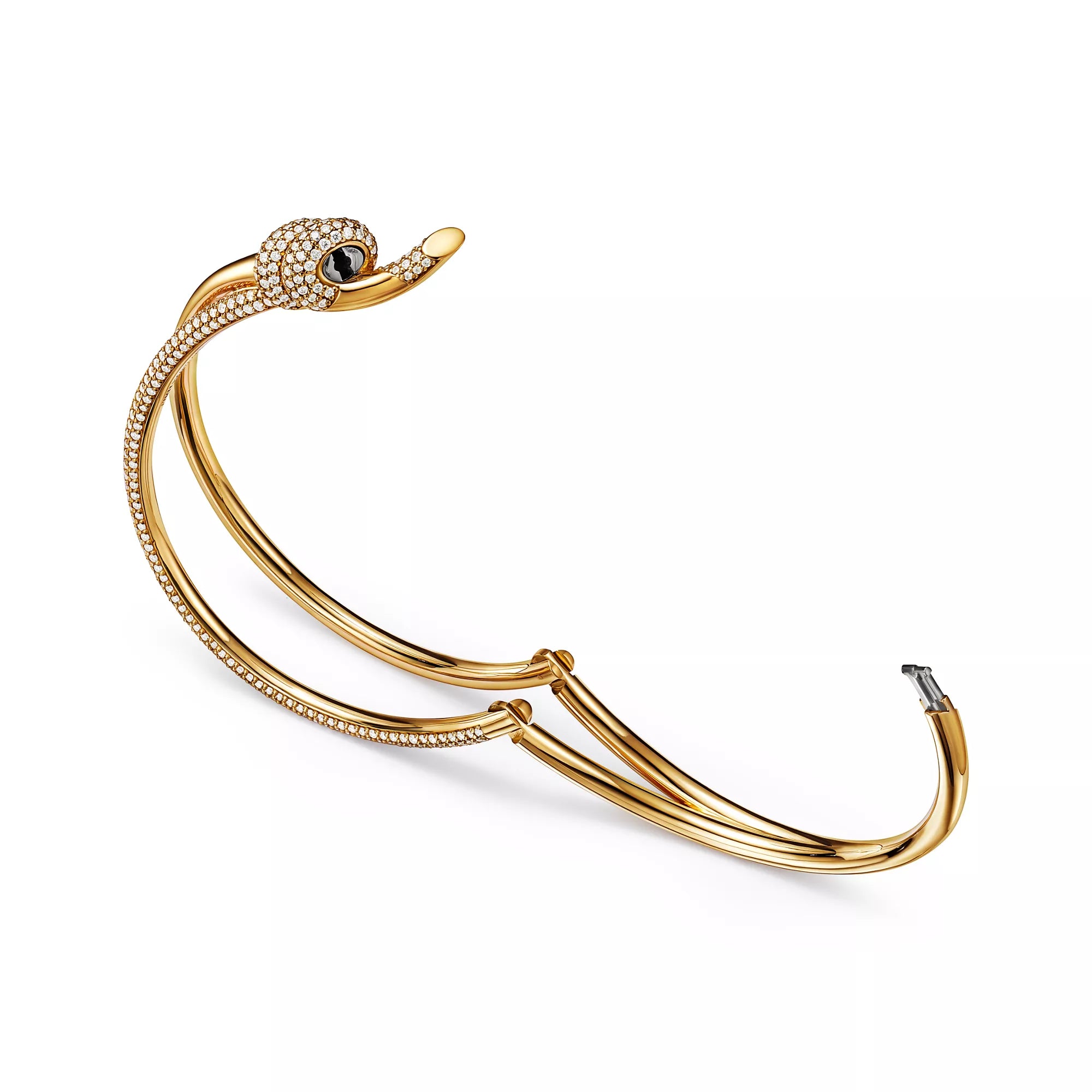 Carave Paris Pavé Knot Gold Bangle Bracelet