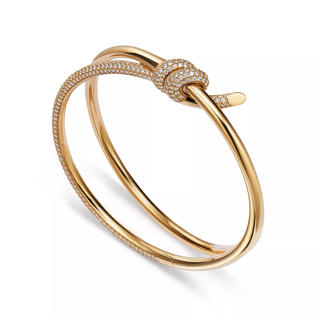 Carave Paris Pavé Knot Gold Bangle Bracelet