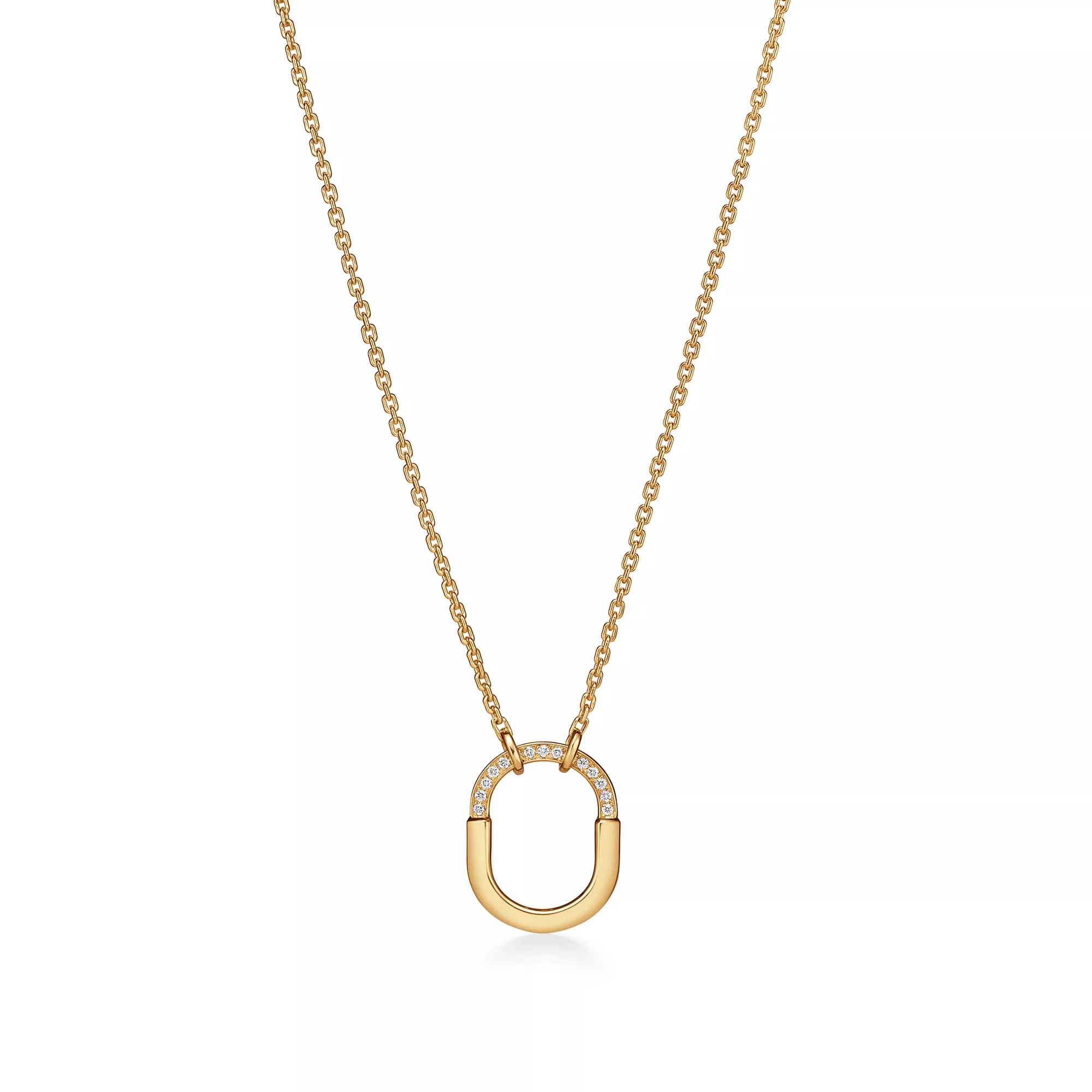Carave Paris Pavé Link Horseshoe Pendant Necklace
