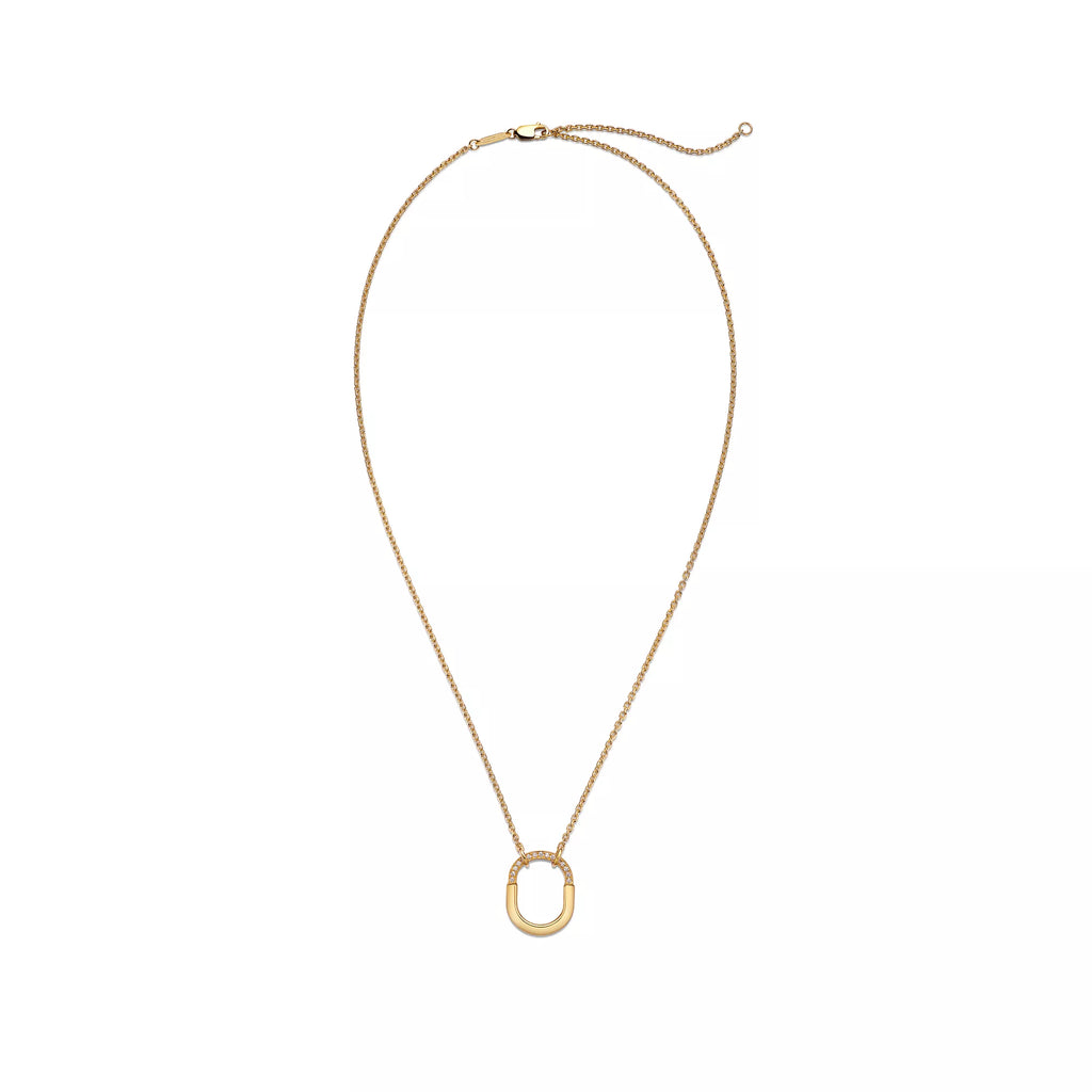 Carave Paris Pavé Link Horseshoe Pendant Necklace